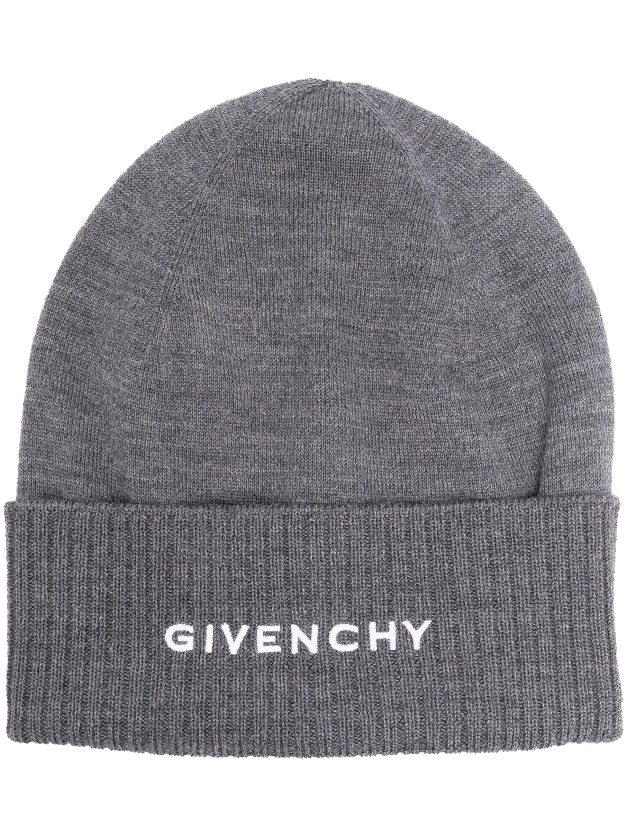 logo-embroidered ribbed beanie