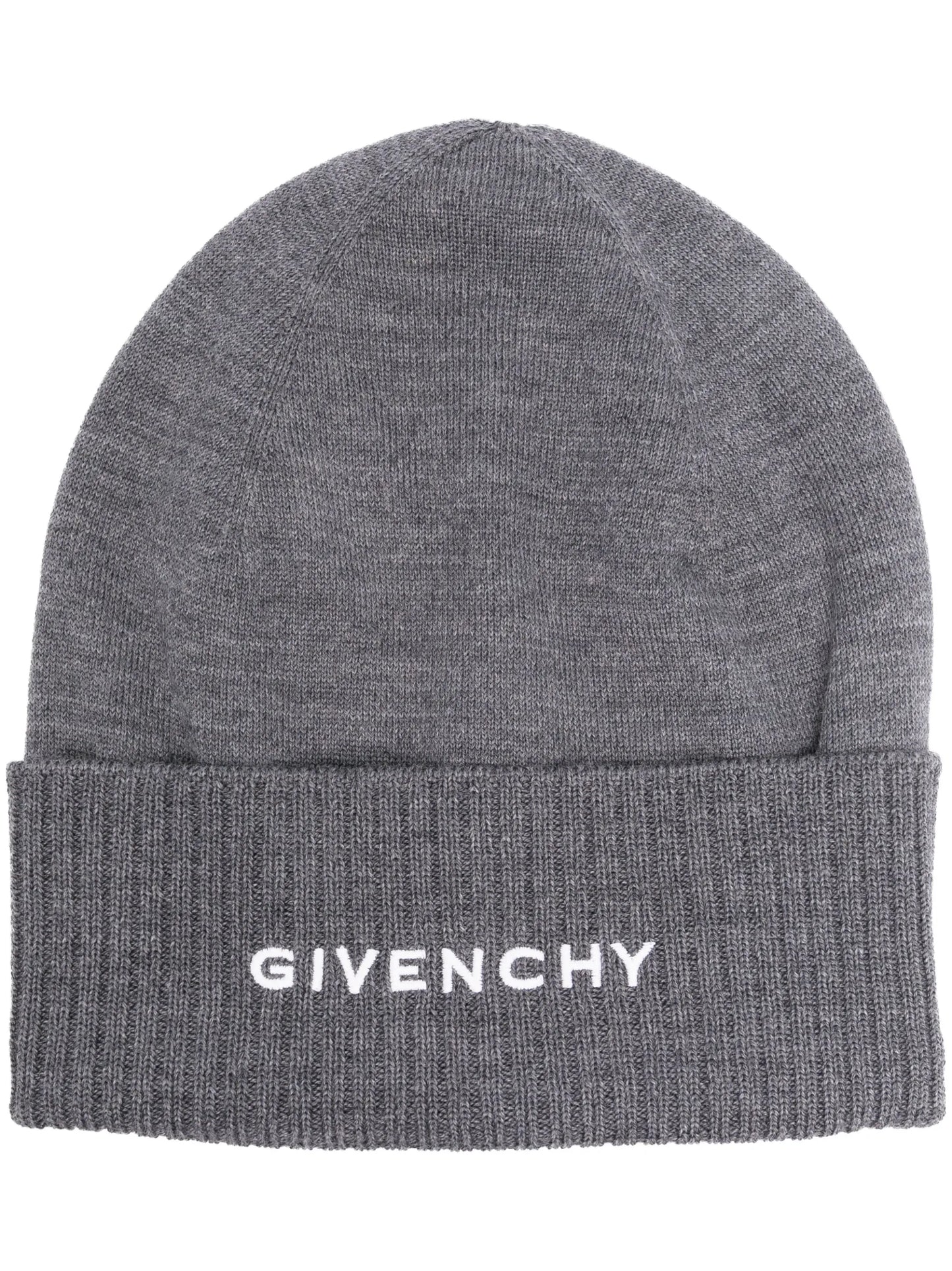 logo-embroidered ribbed beanie