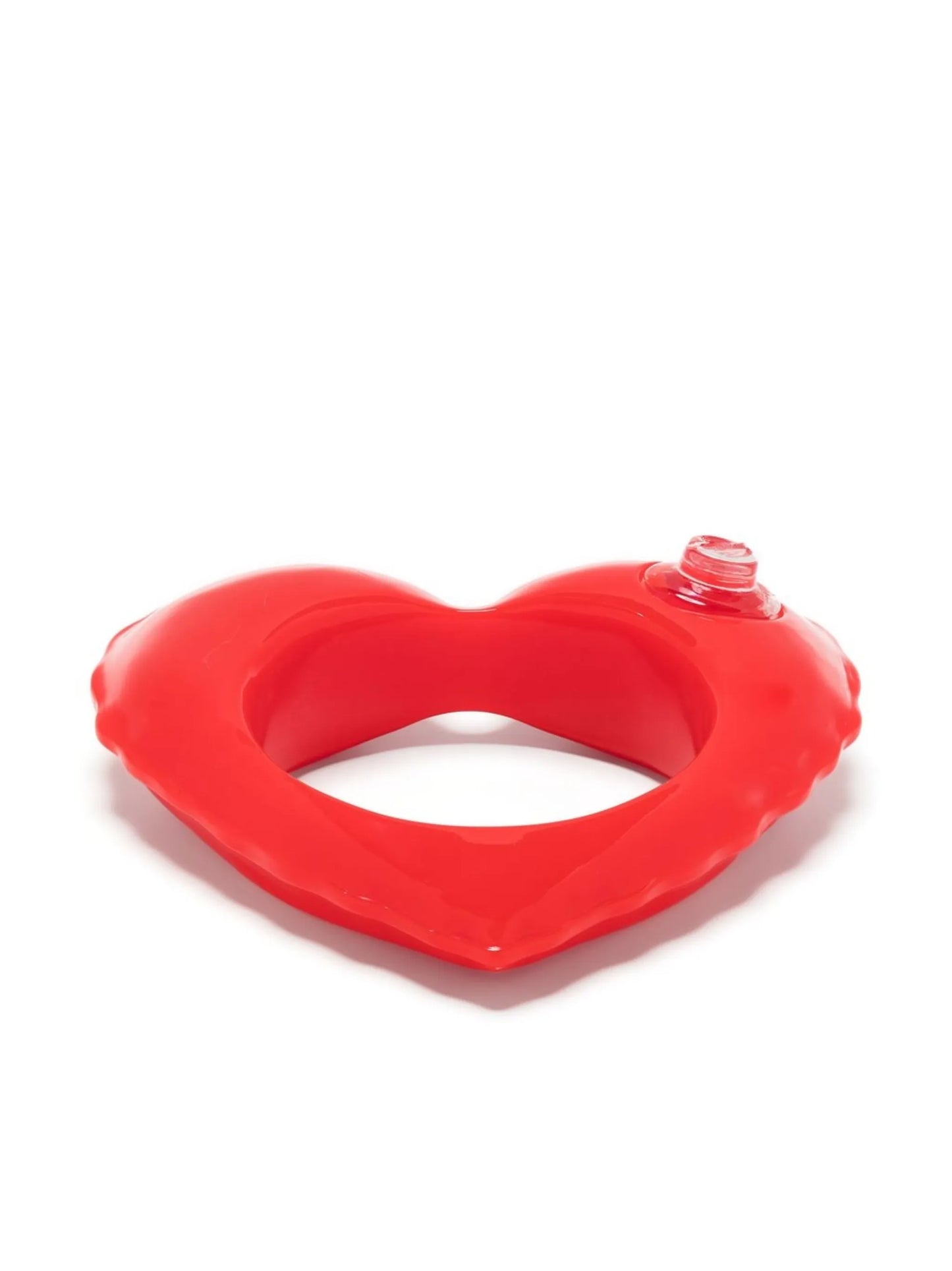 inflatable heart-motif resin bangle