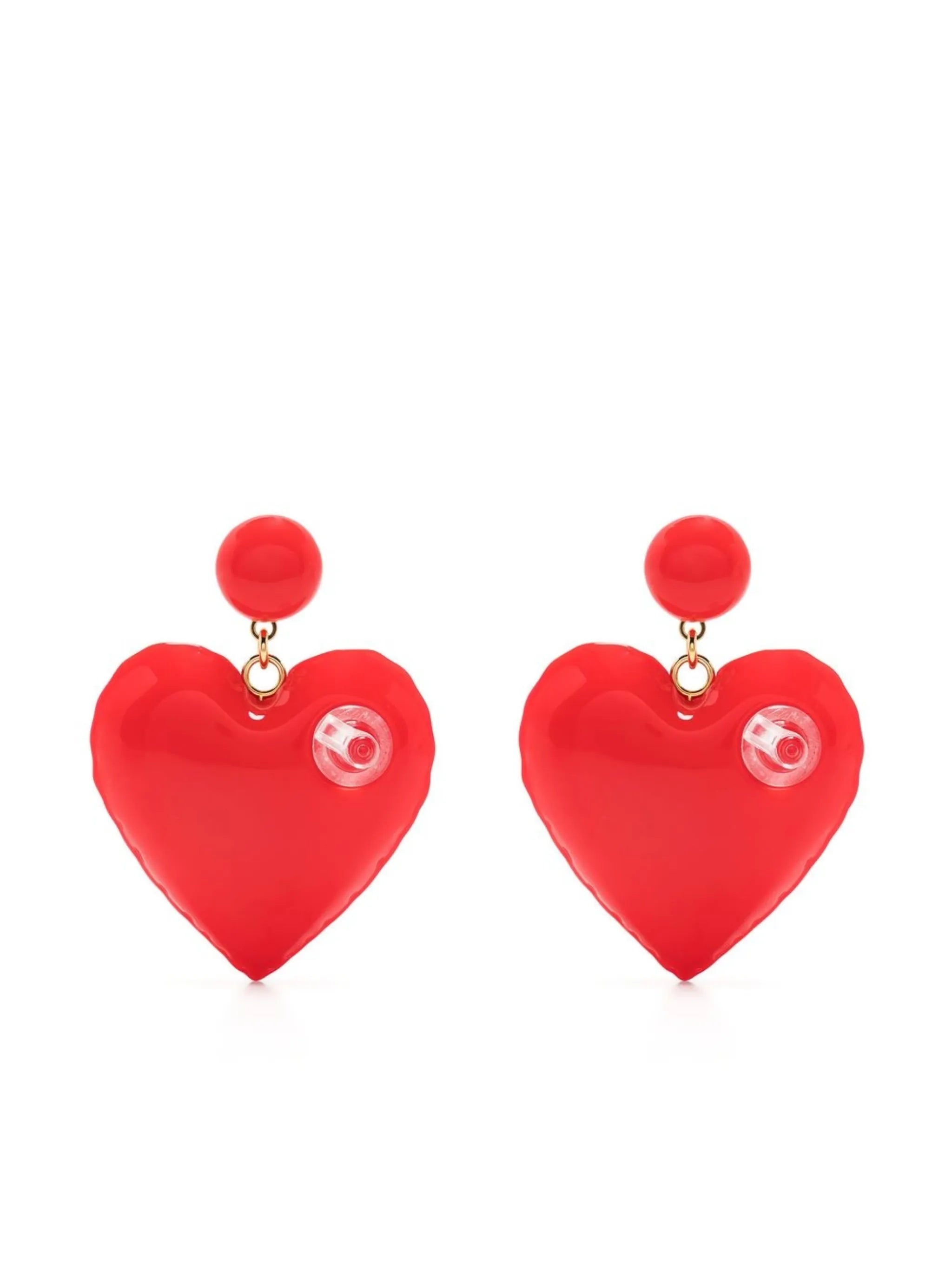 inflatable heart-charm earrings