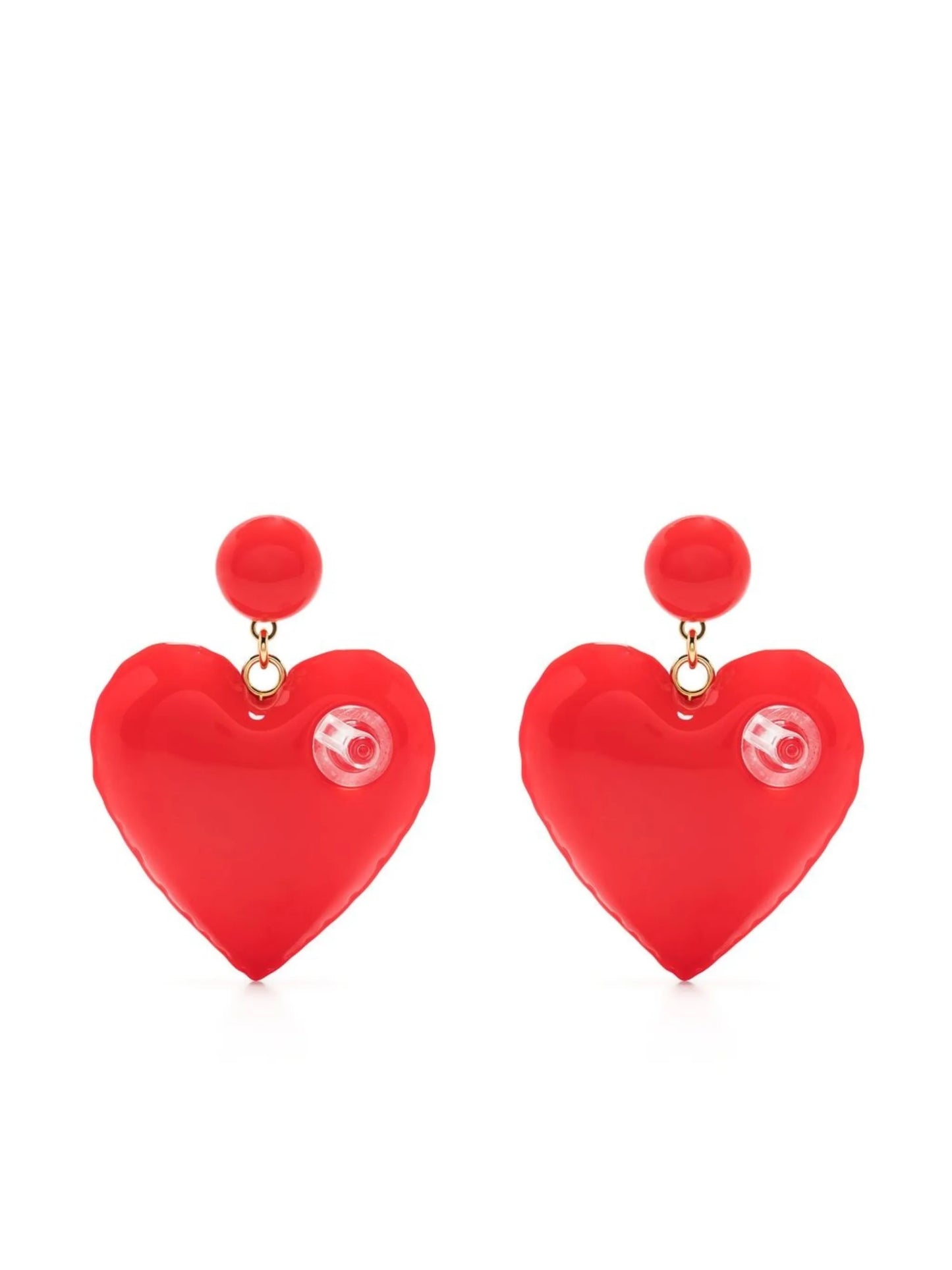 inflatable heart-charm earrings