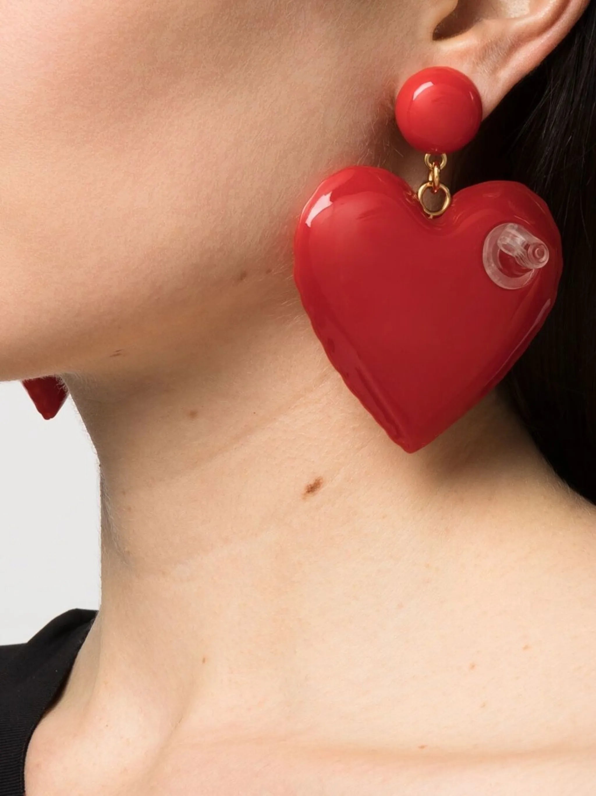 inflatable heart-charm earrings