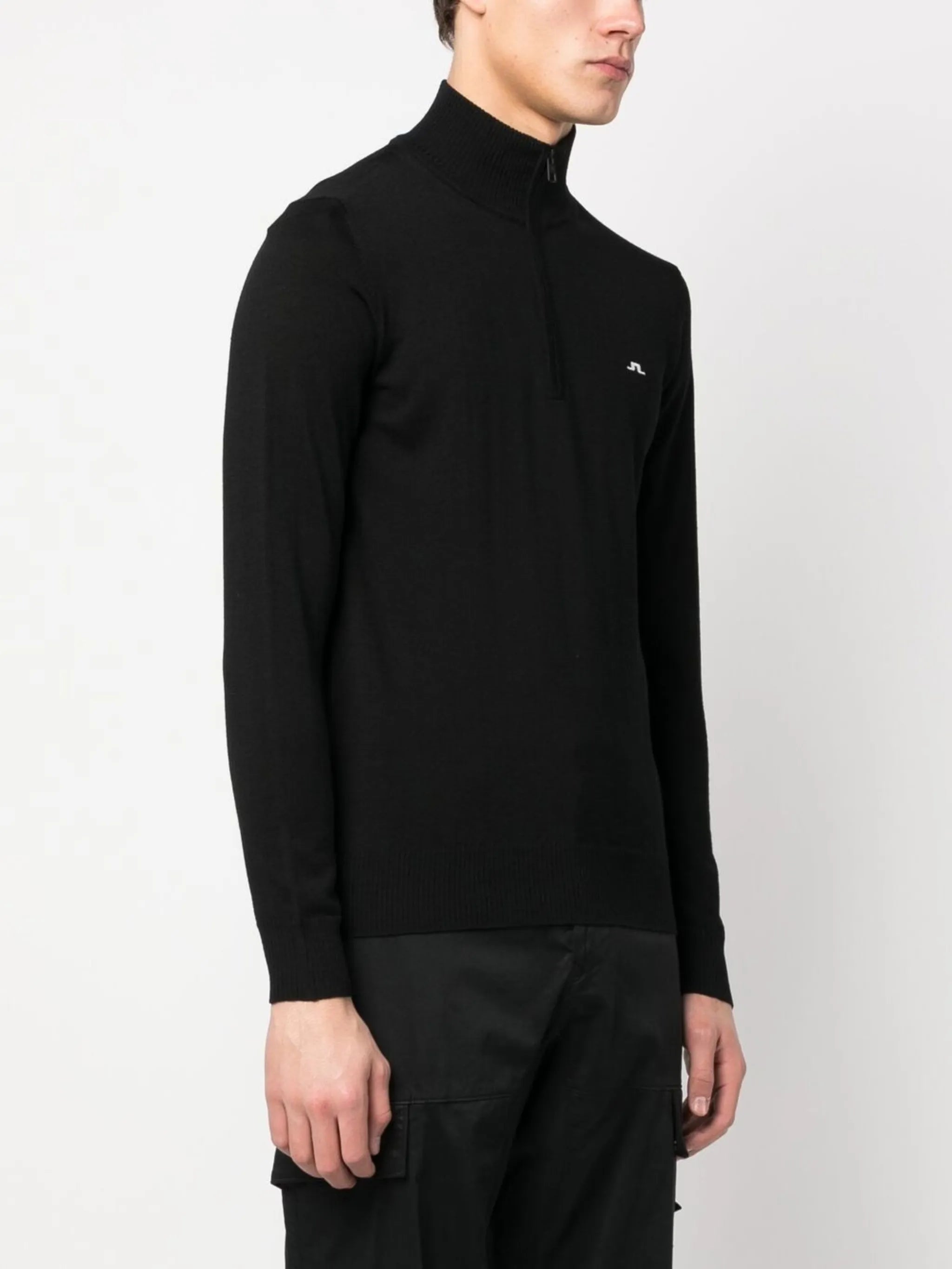half-zip fine-knit jumper