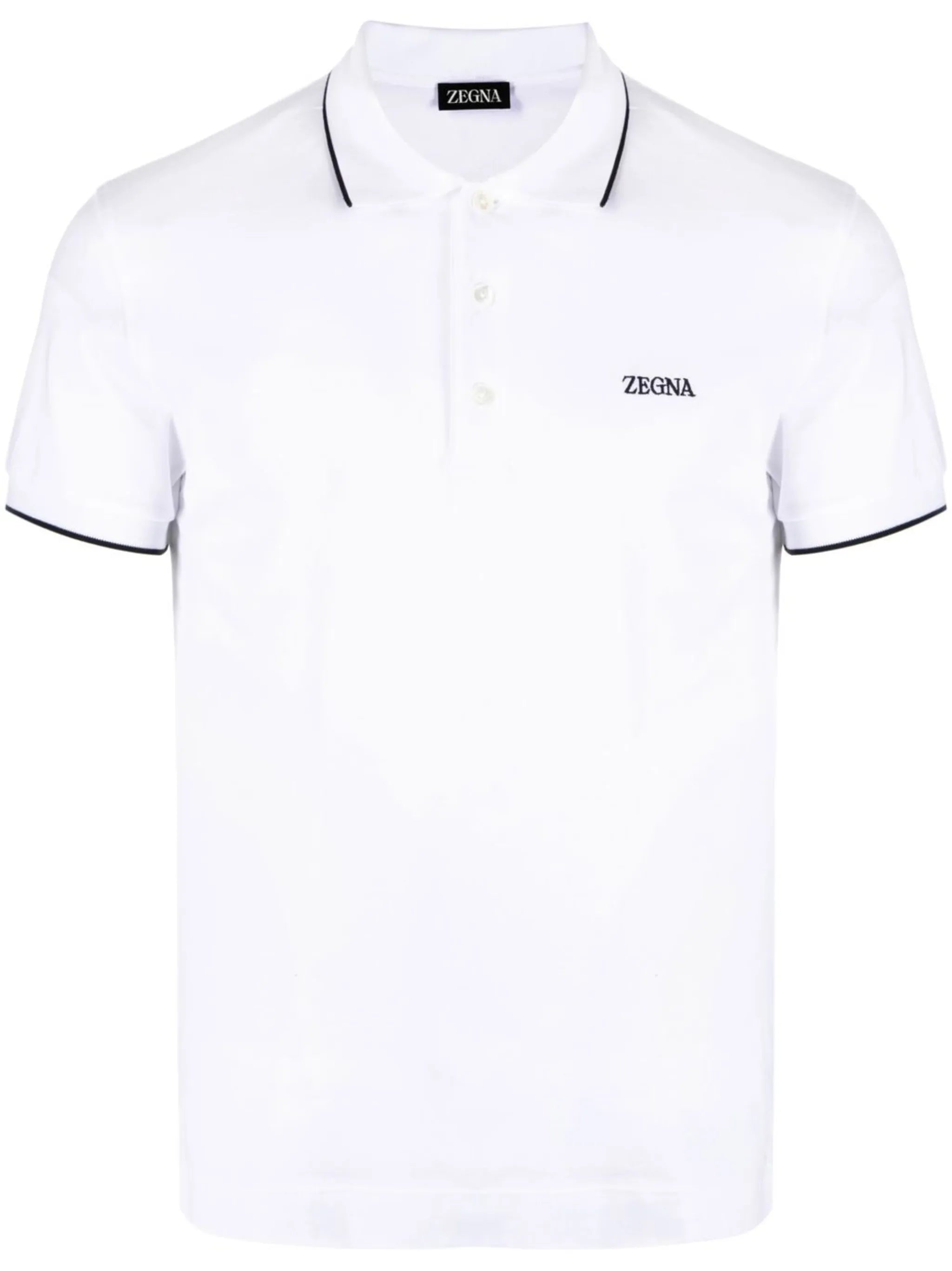white stretch cotton polo shirt