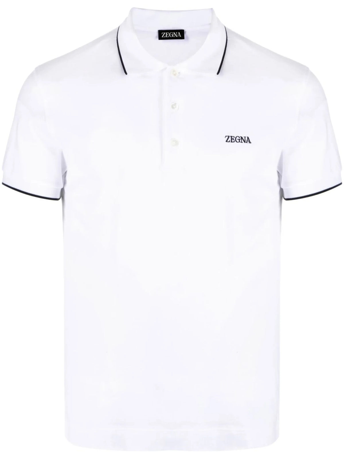 white stretch cotton polo shirt
