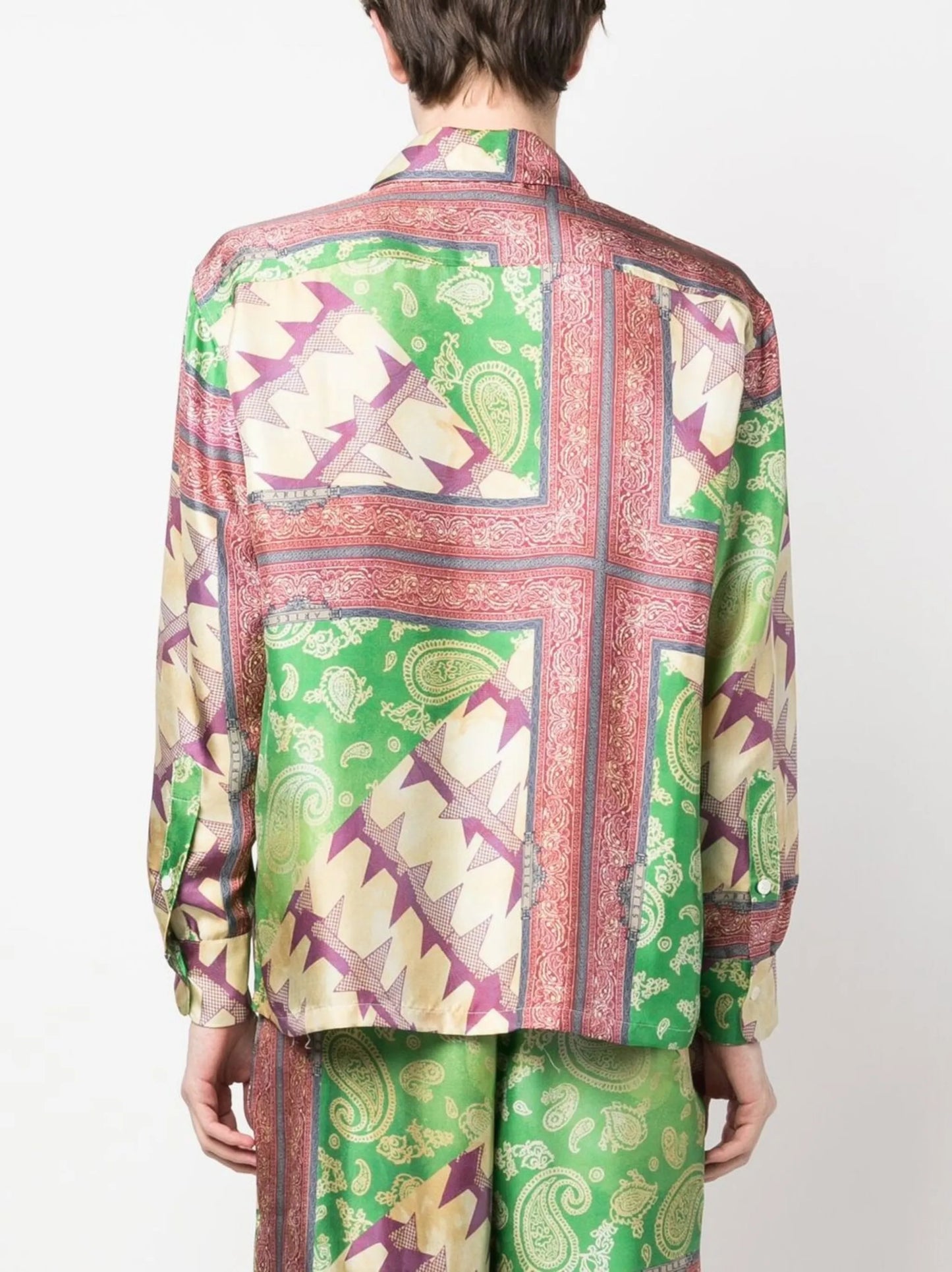 Star mix-print silk shirt
