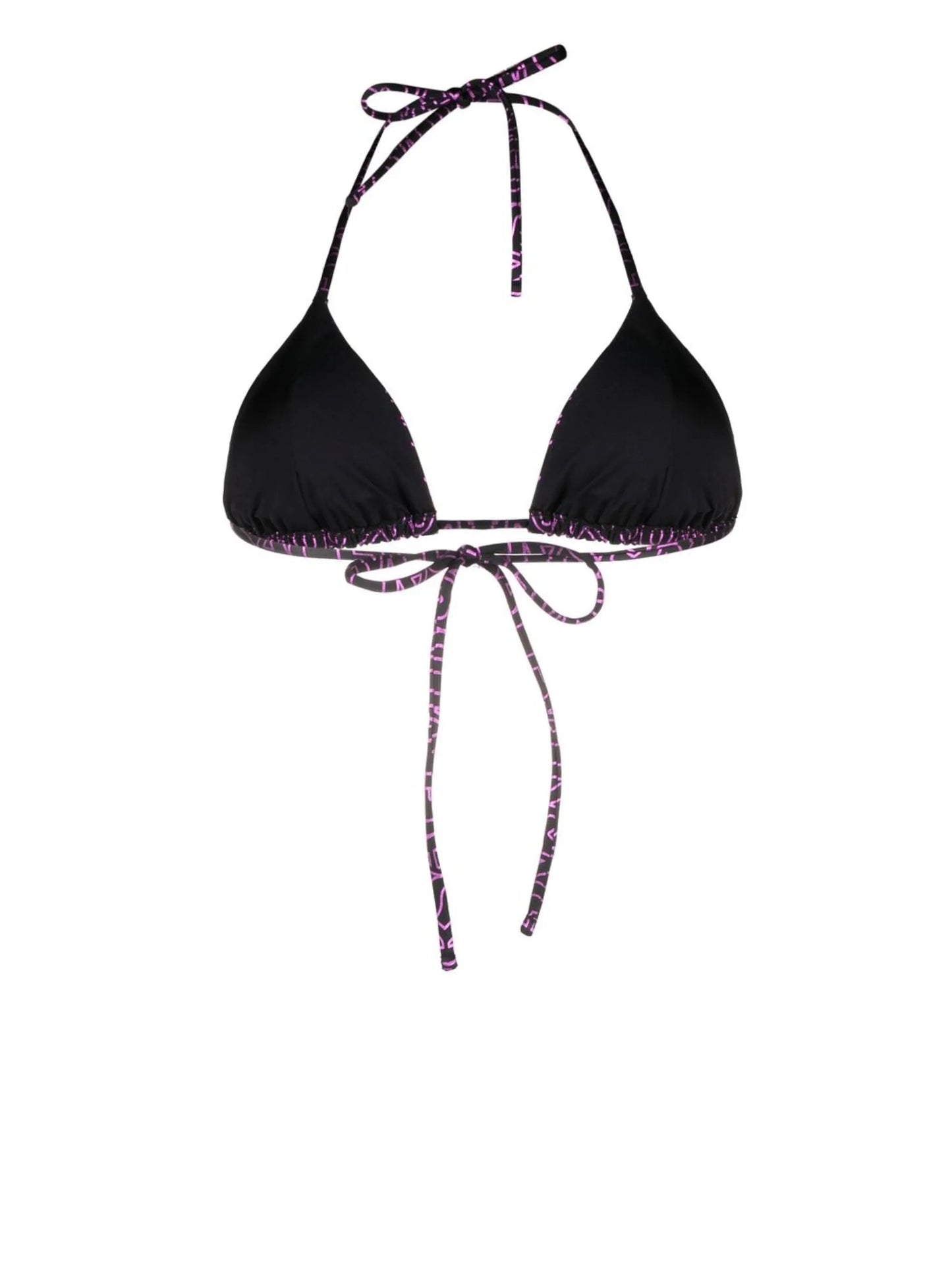 all-over logo print bikini top
