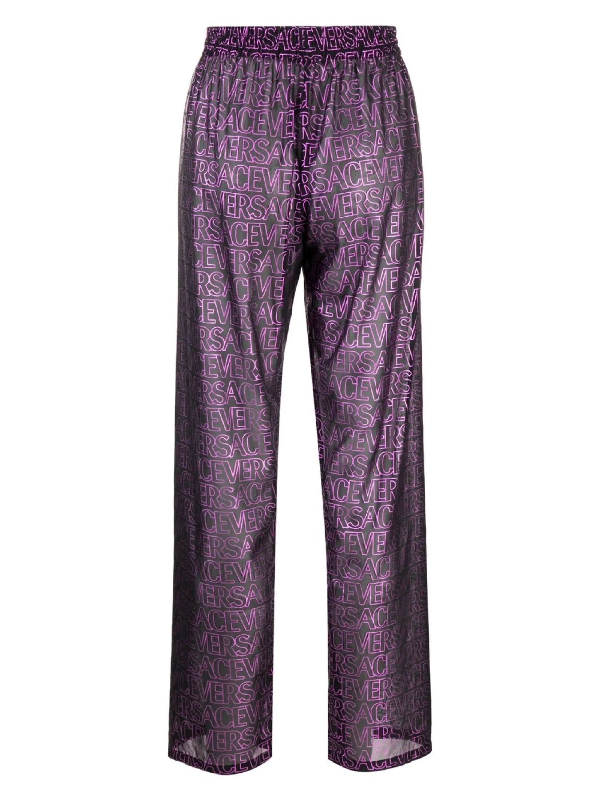 logo-print semi-sheer pants