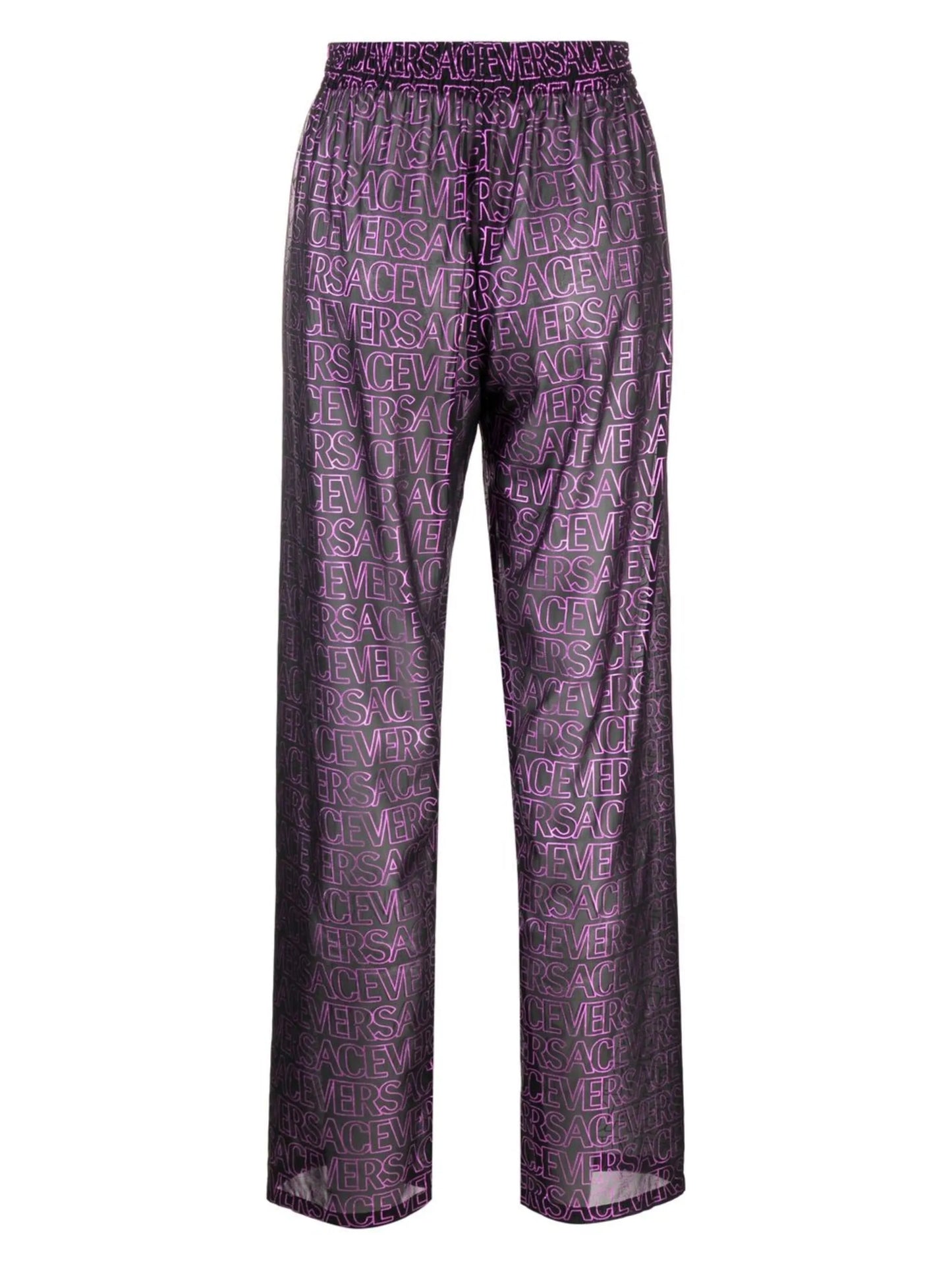 logo-print semi-sheer pants