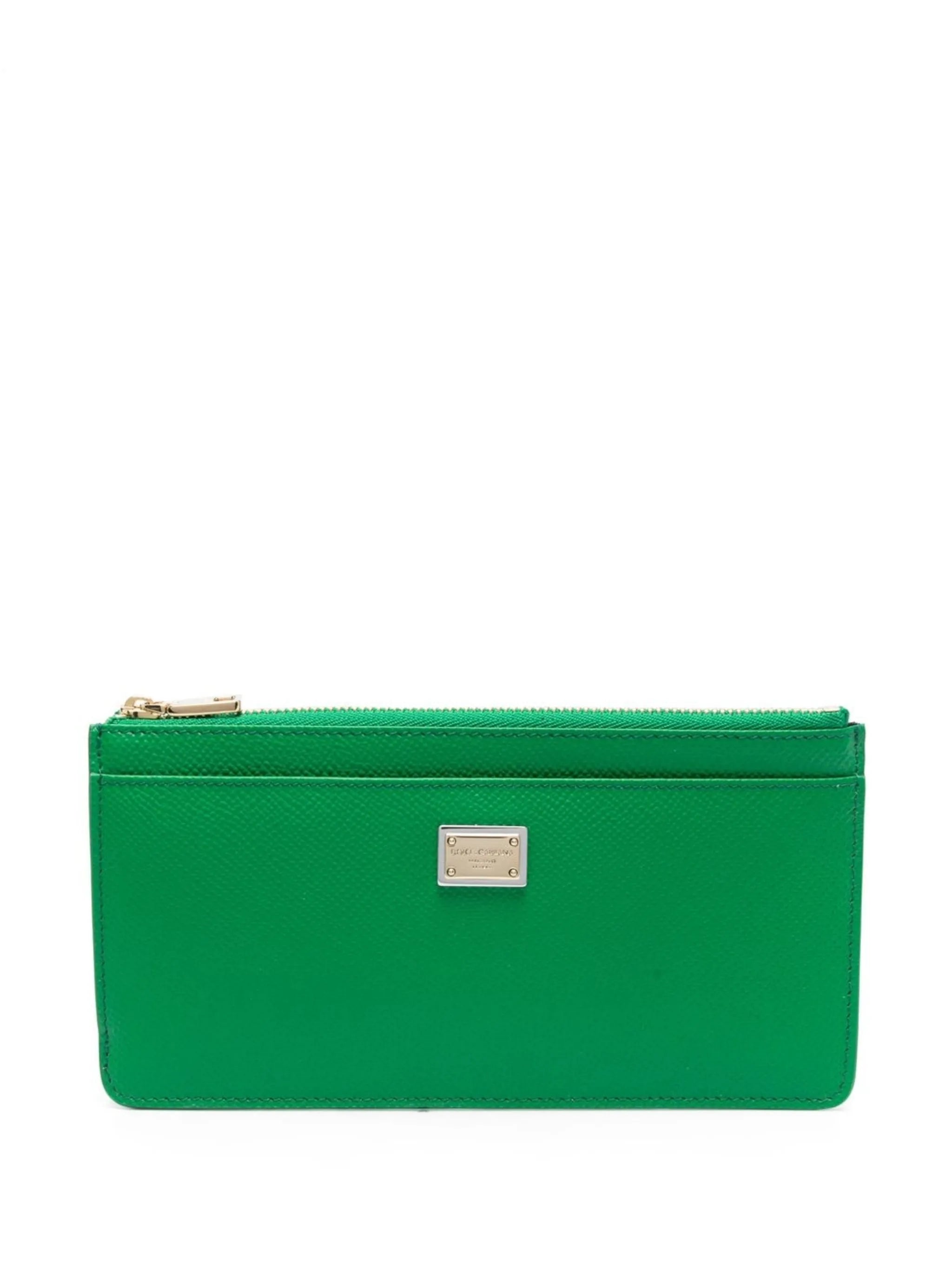 logo-plaque leather wallet