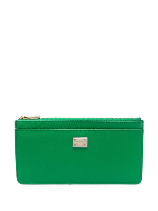 logo-plaque leather wallet