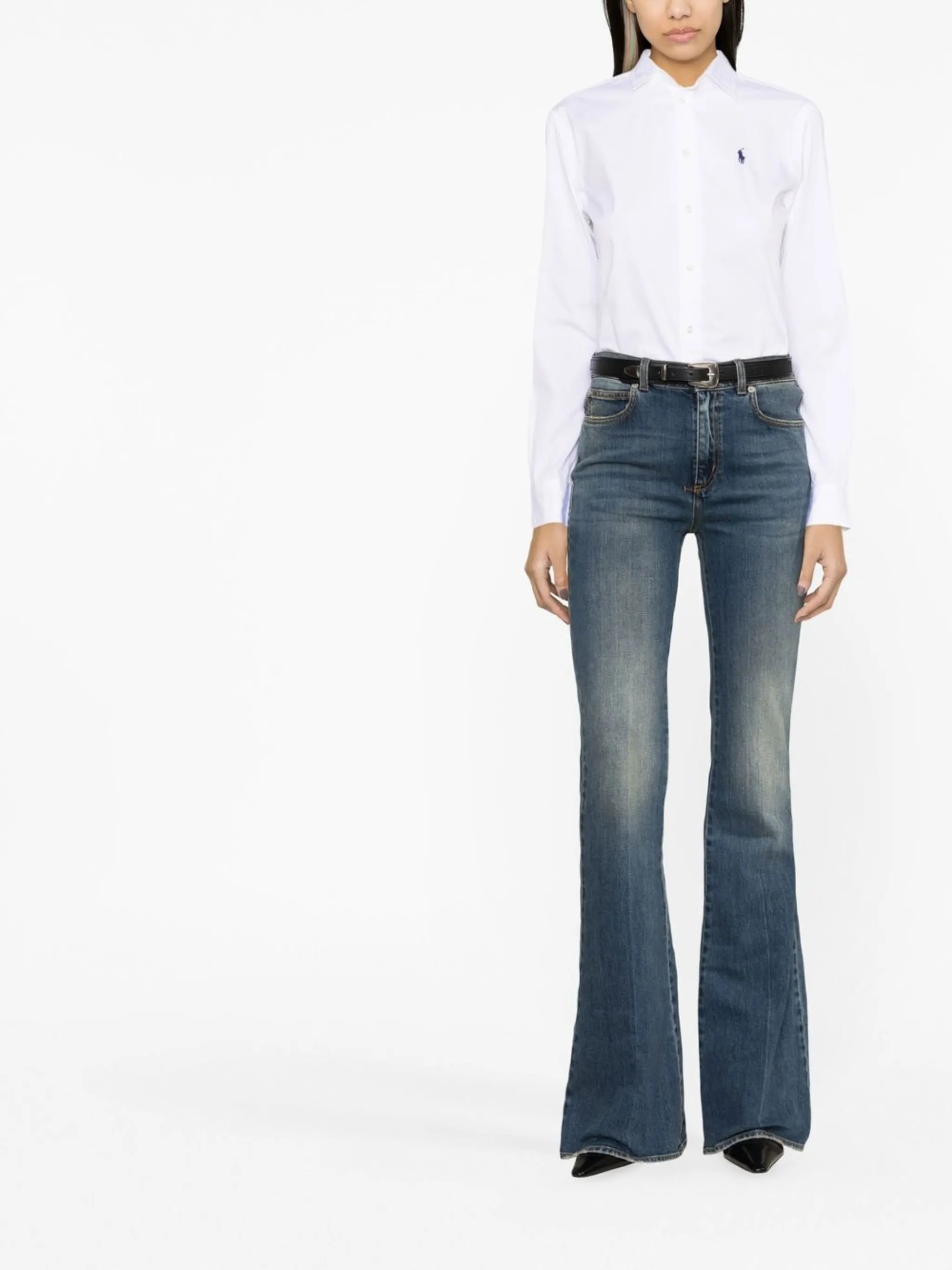 logo-embroidered shirt