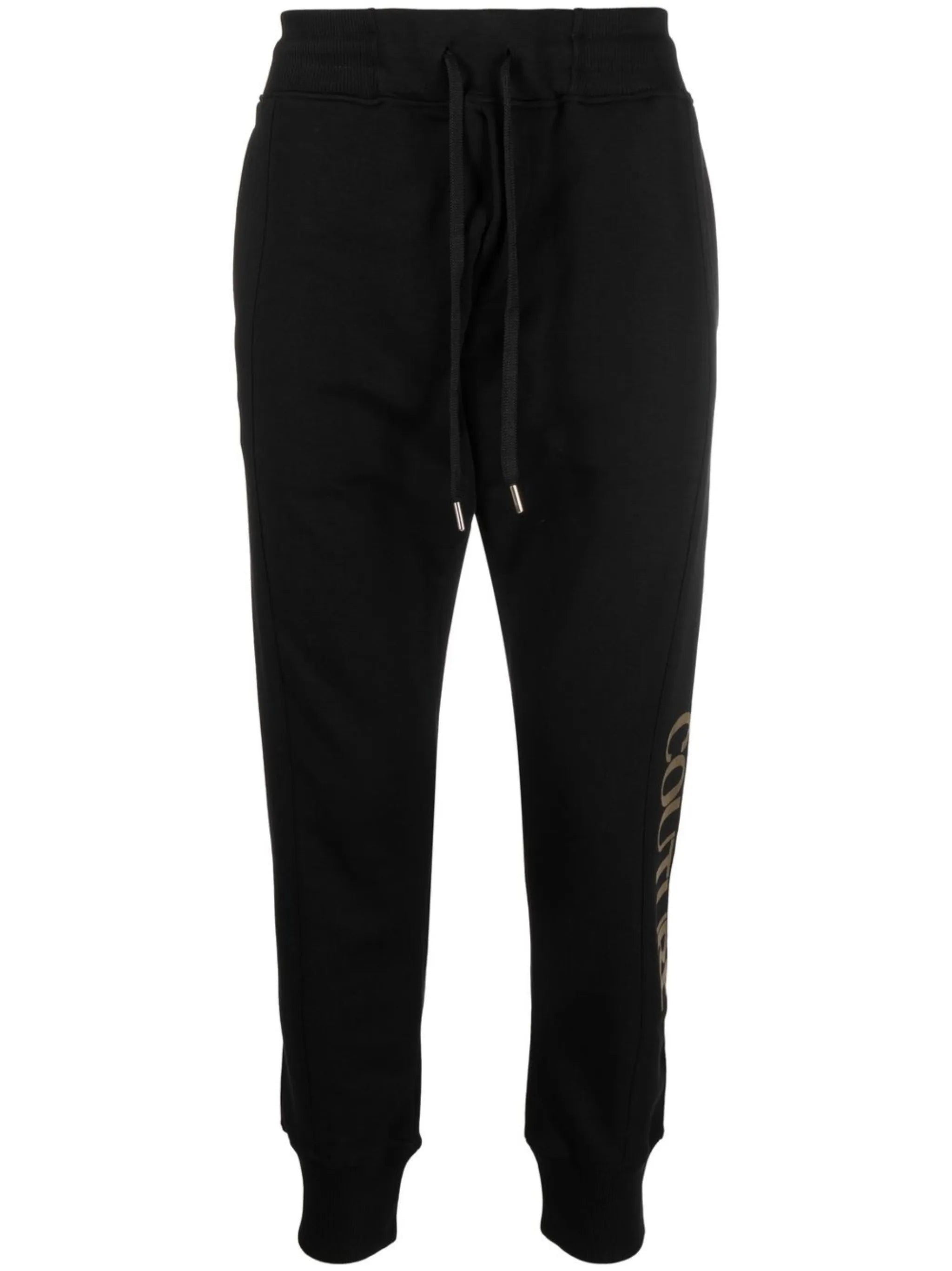 metallic-logo track pants