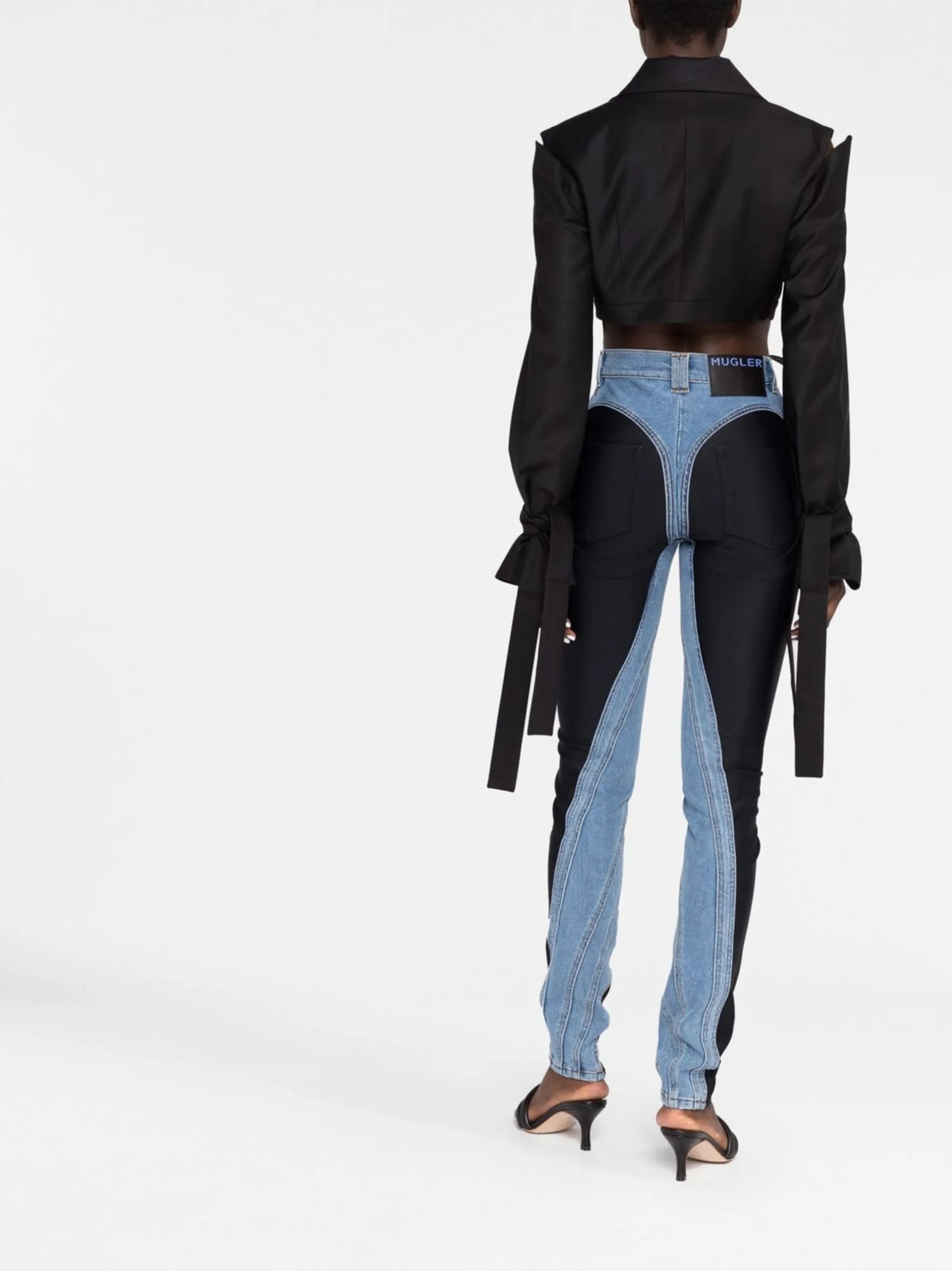 twist-panelled high-waist jeans