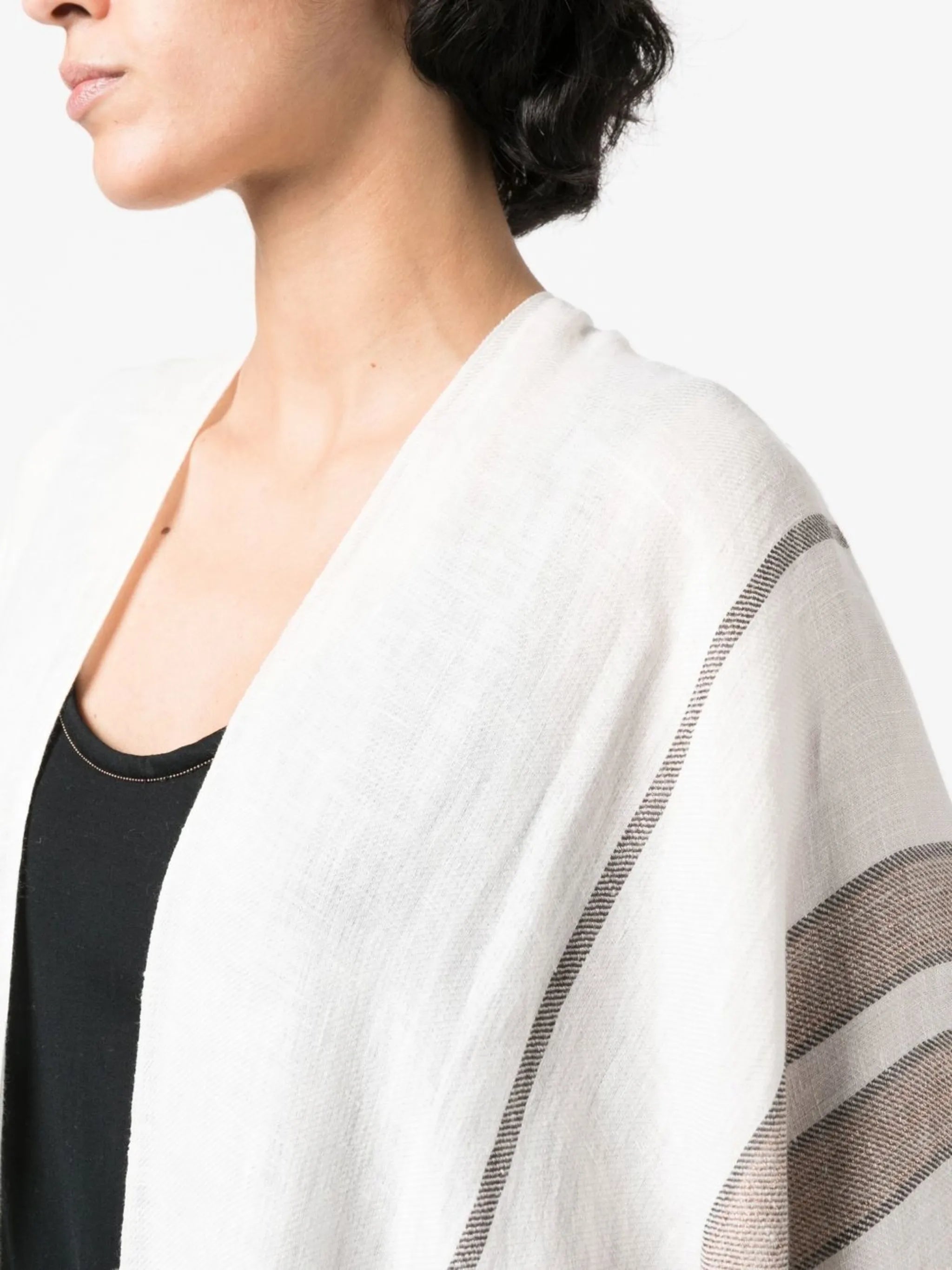 stripe-pattern poncho