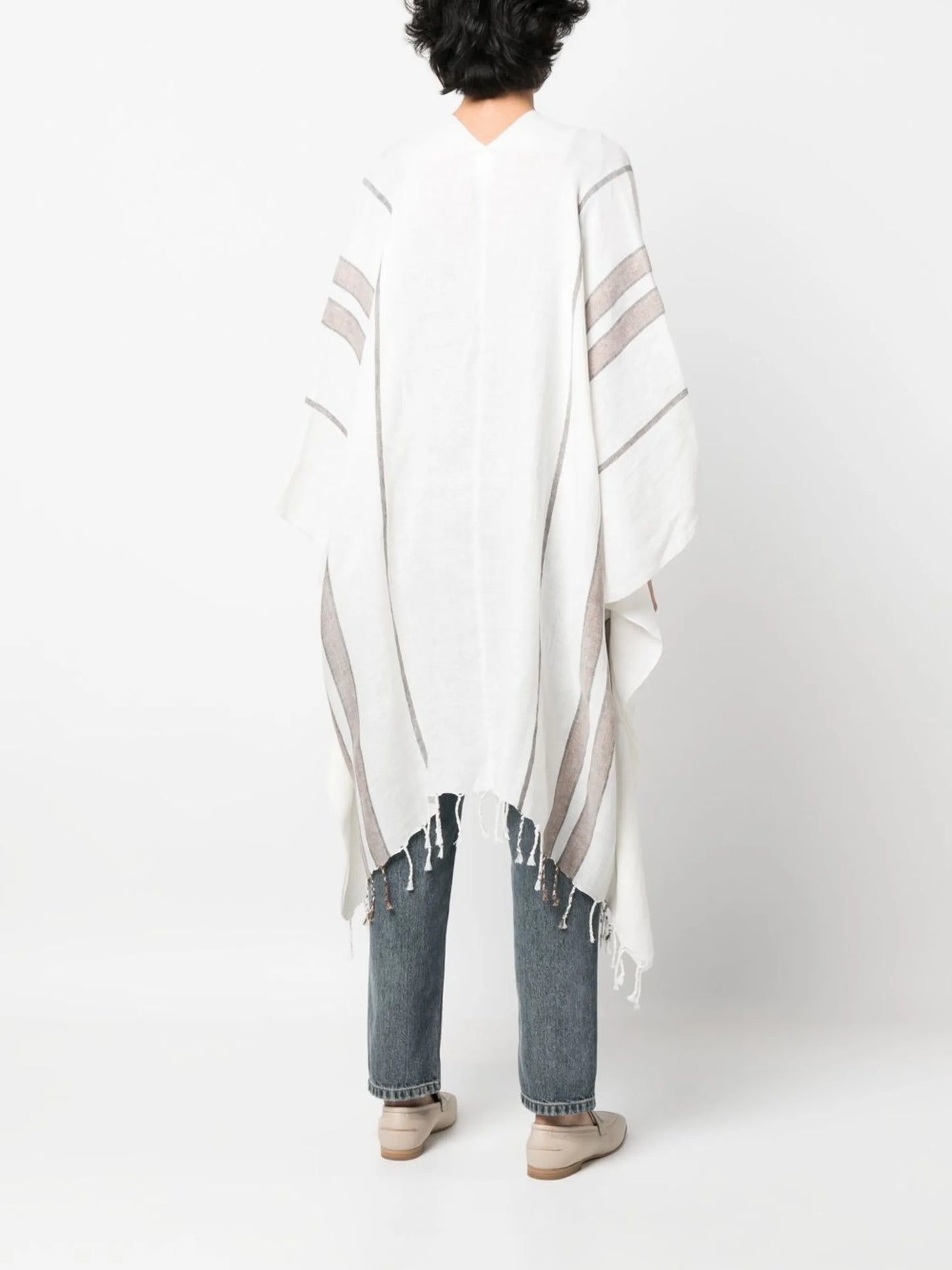 stripe-pattern poncho