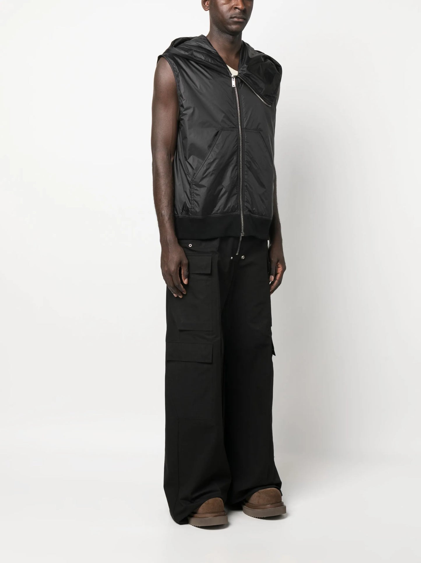 pouch-pocket zip-up hoodie
