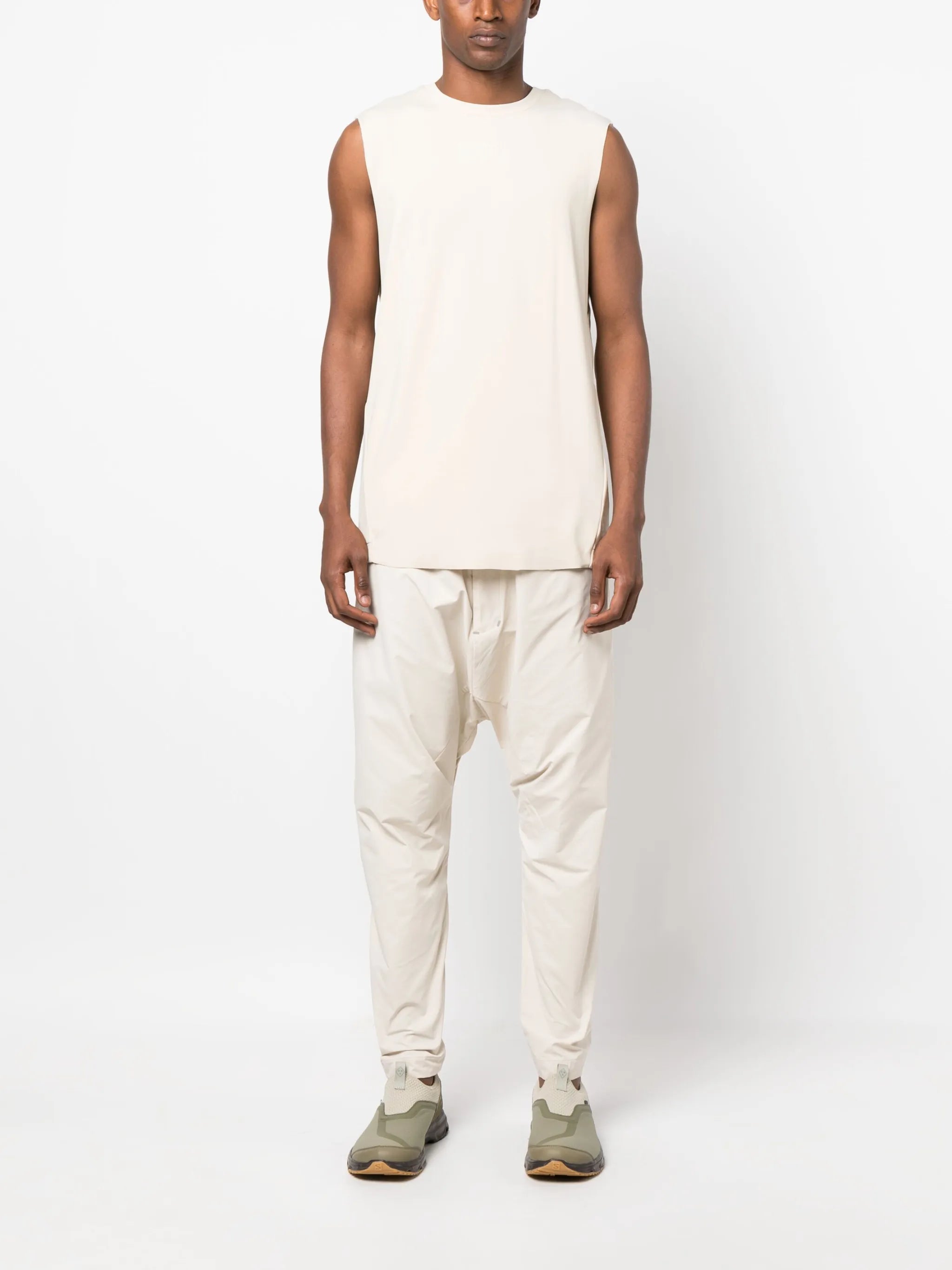 logo-embroidered tank top