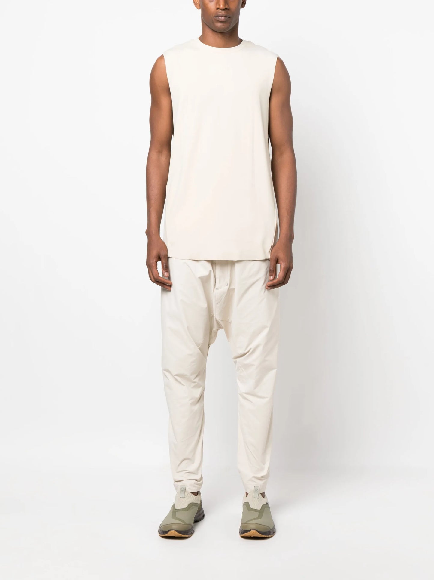 logo-embroidered tank top