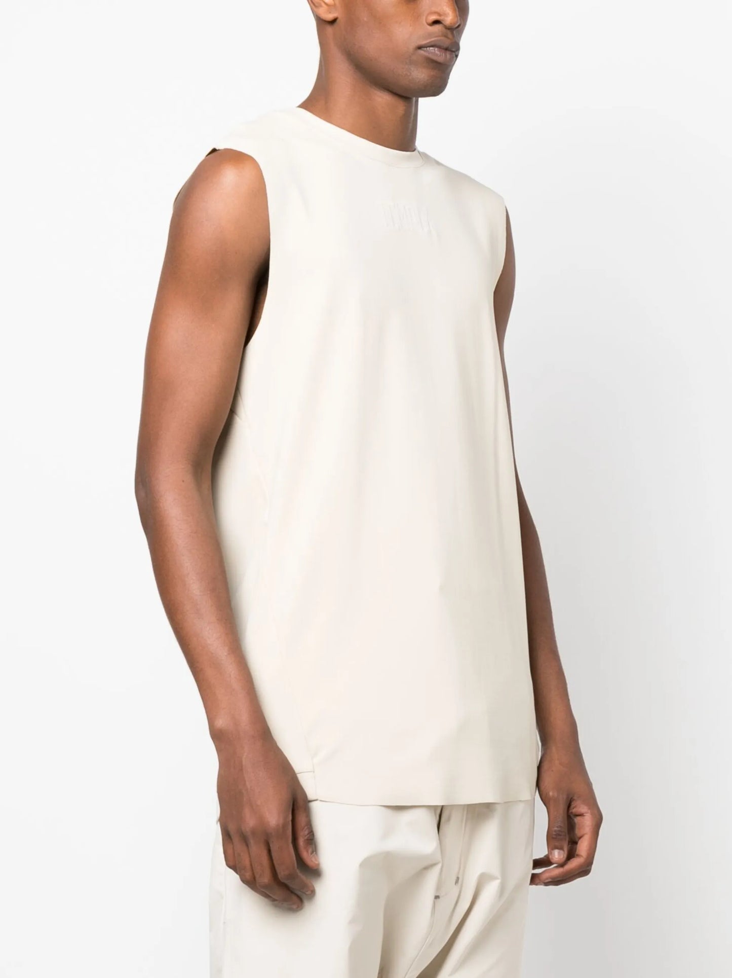 logo-embroidered tank top