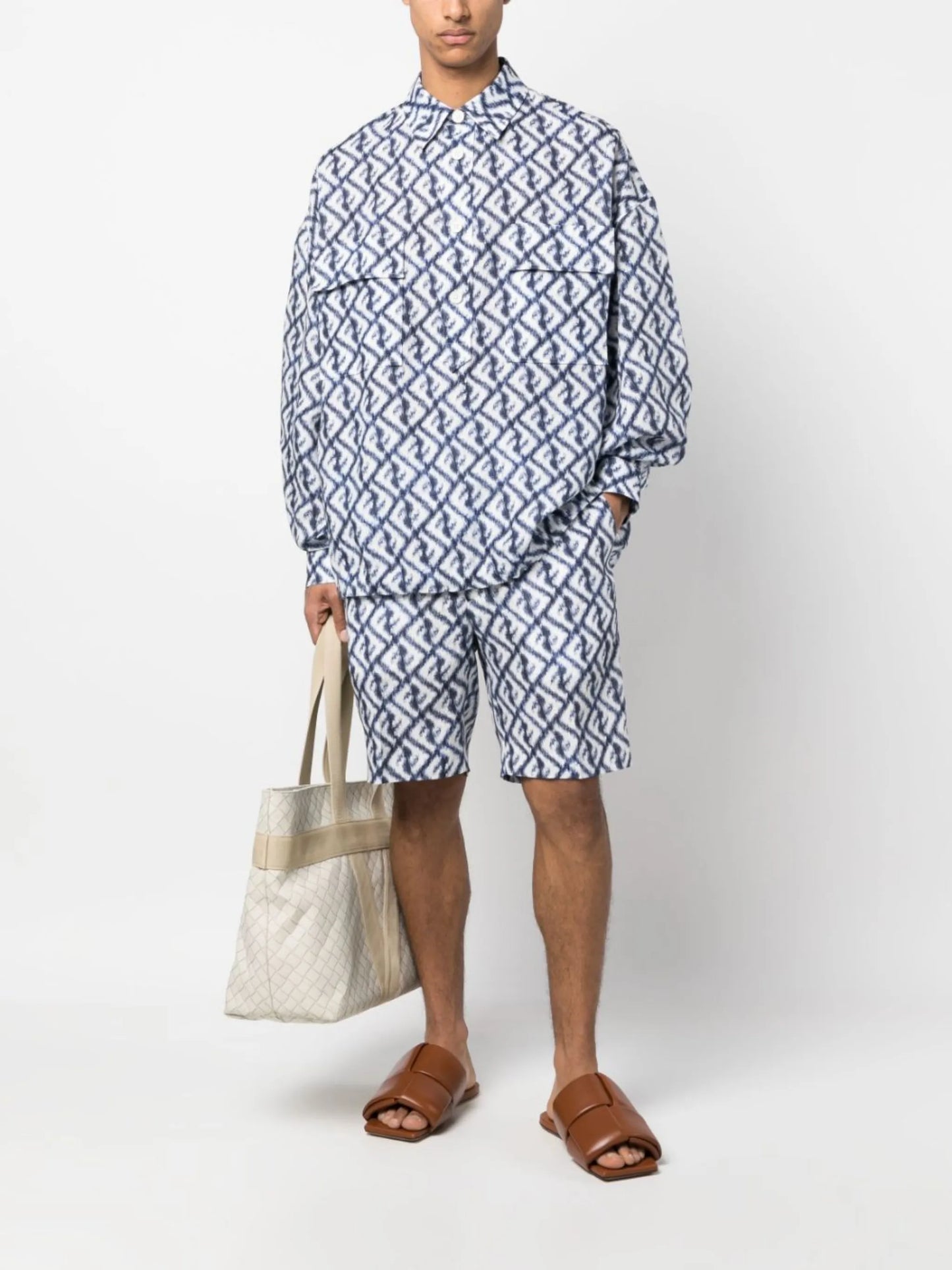 monogram-print chino shorts