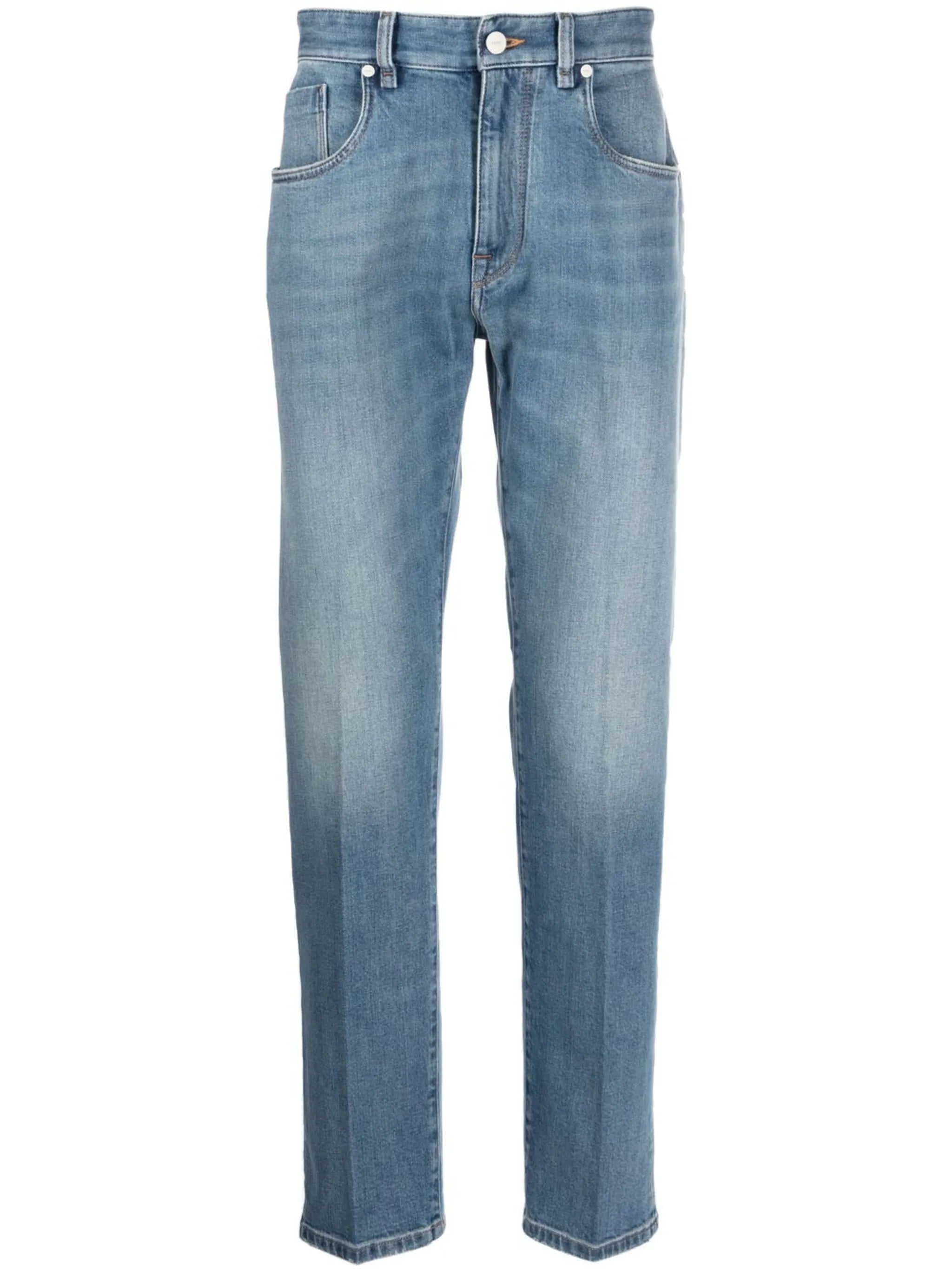logo-patch straight-leg jeans