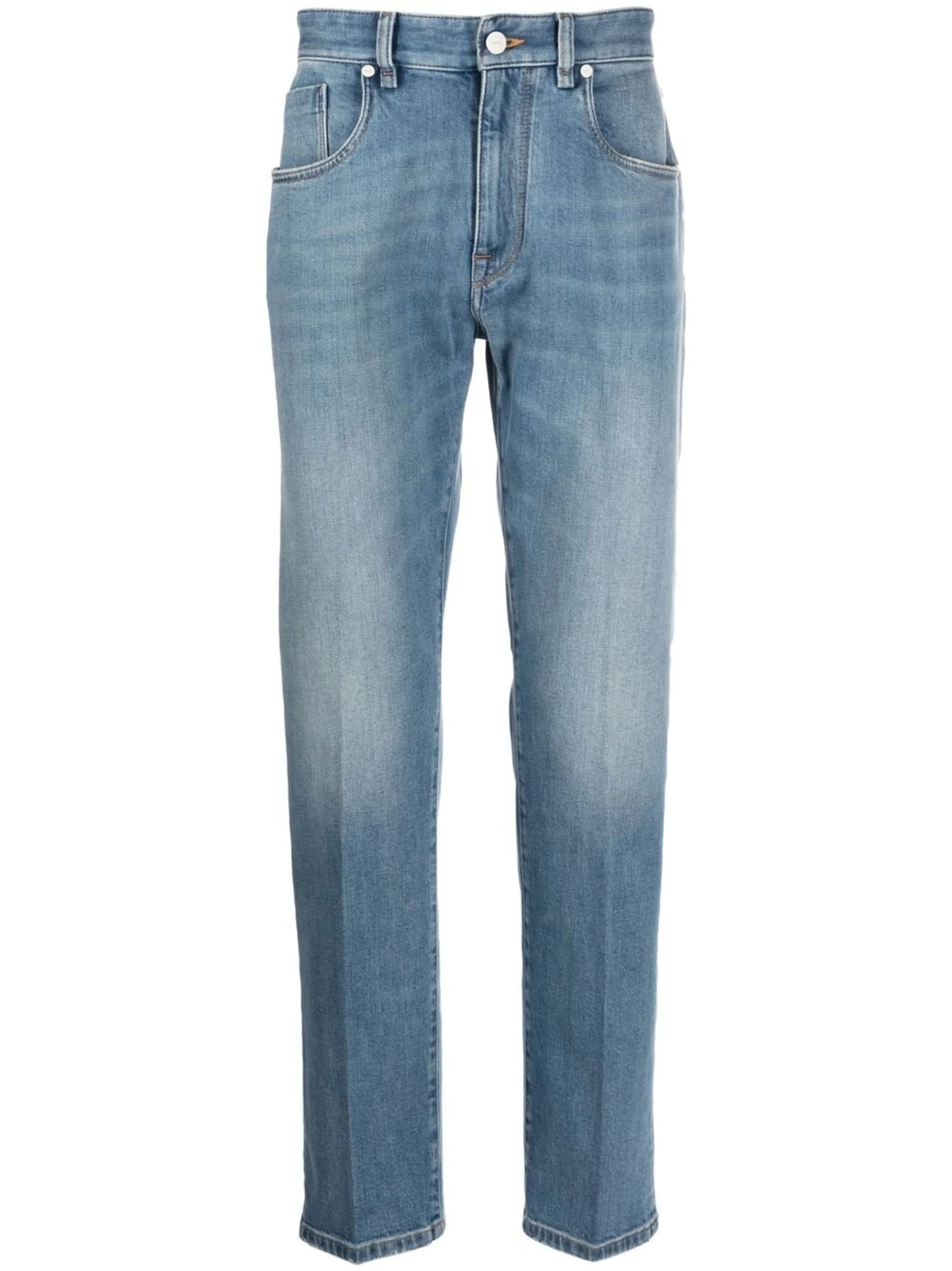 logo-patch straight-leg jeans
