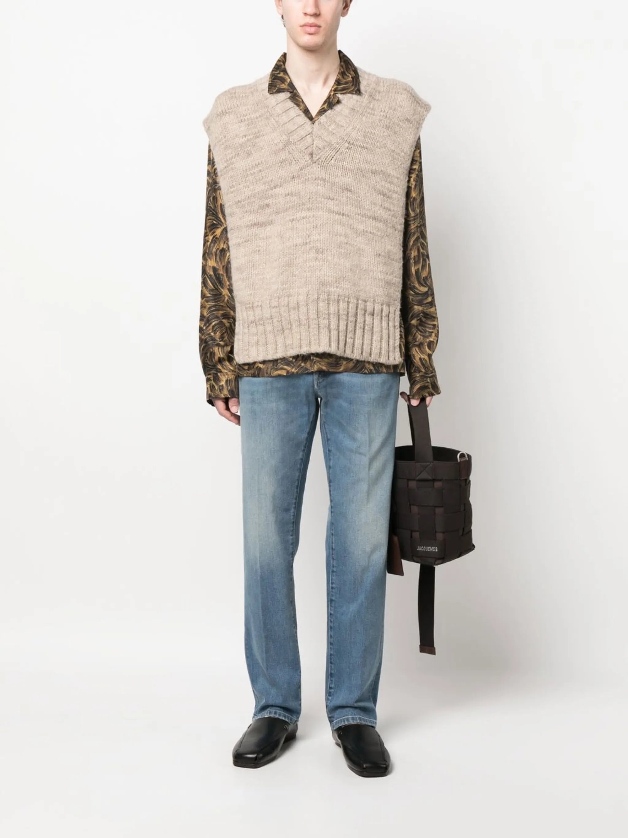 logo-patch straight-leg jeans