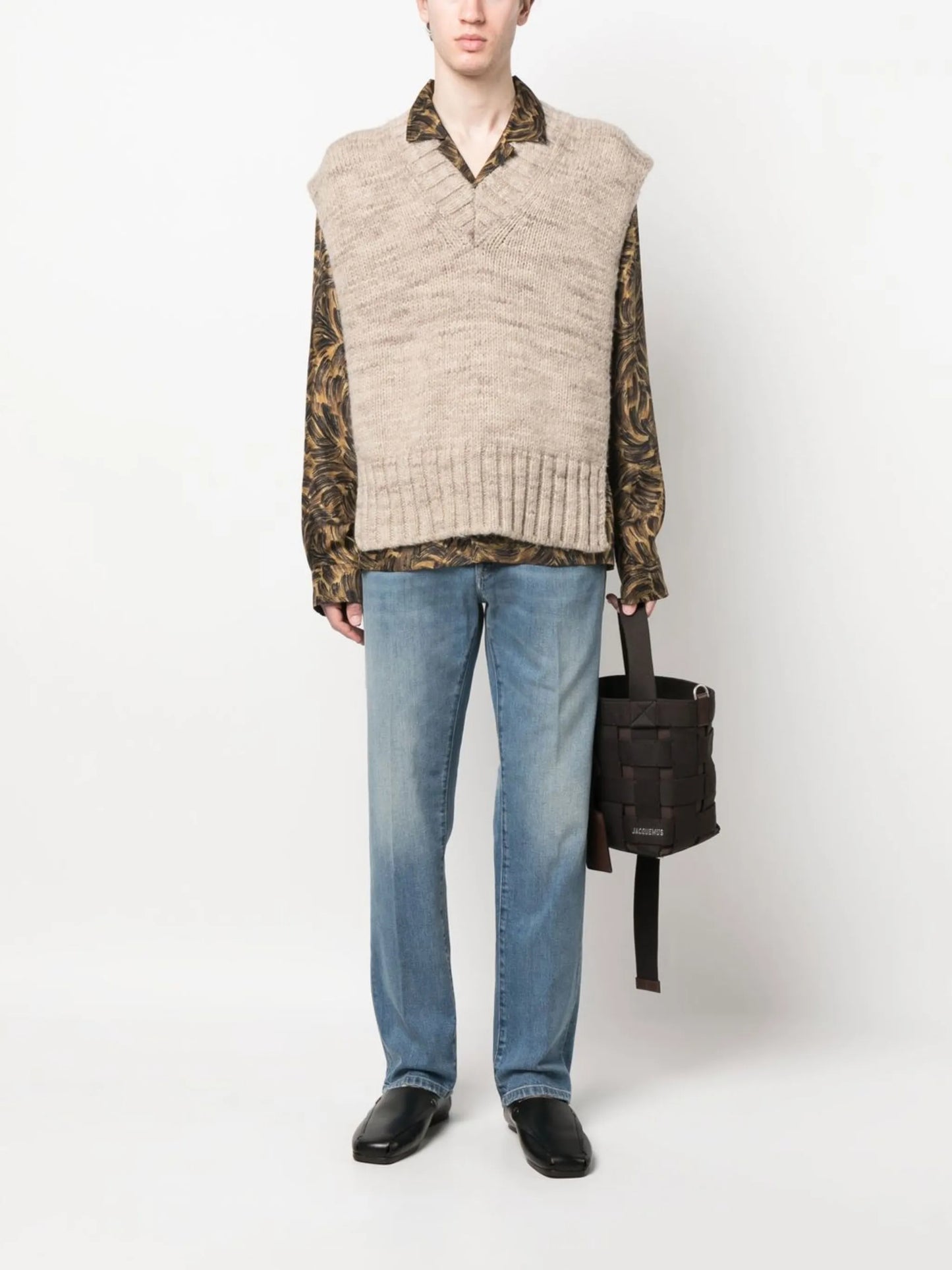 logo-patch straight-leg jeans