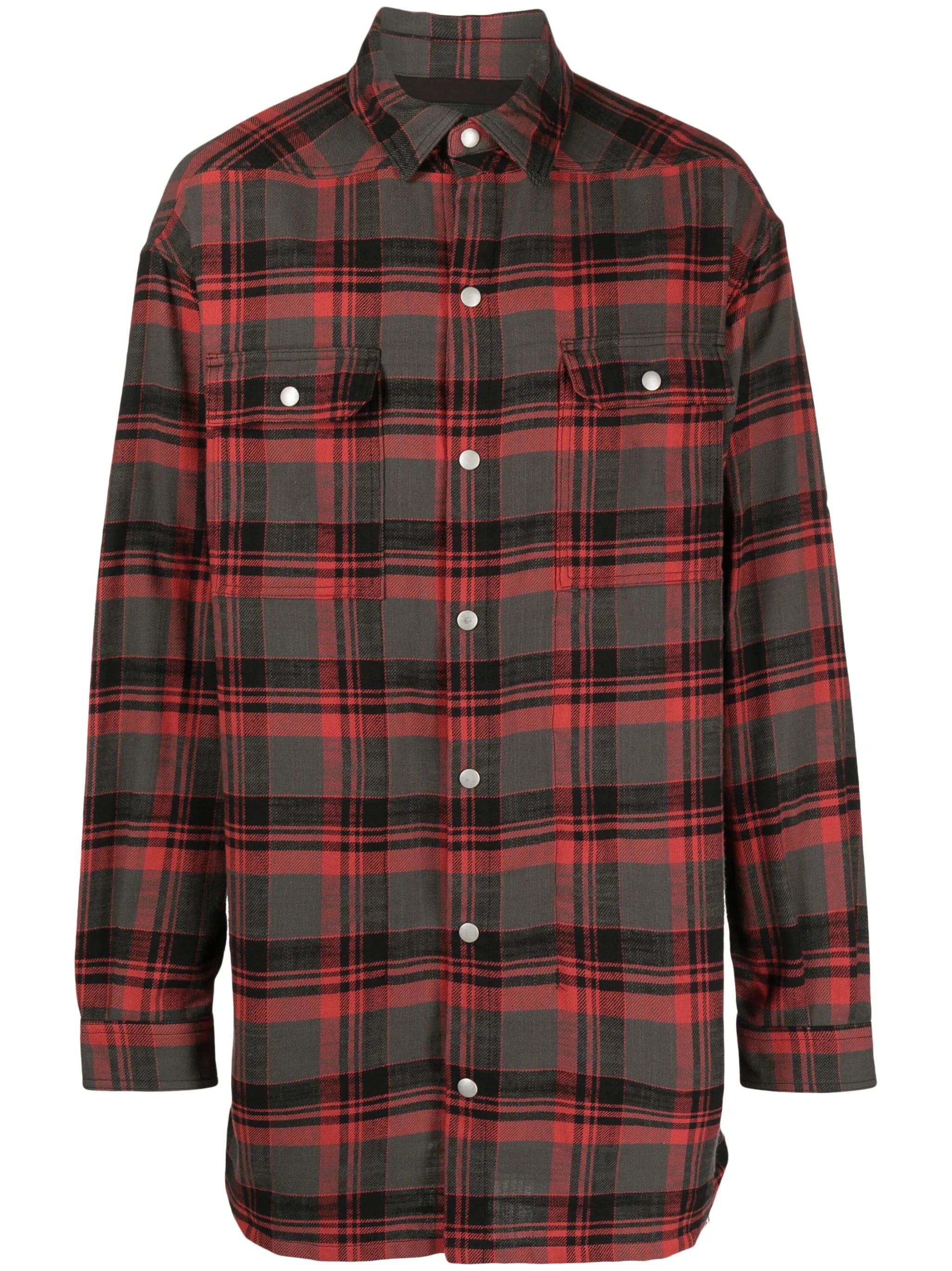 oversized plaid long-sleeve shirt