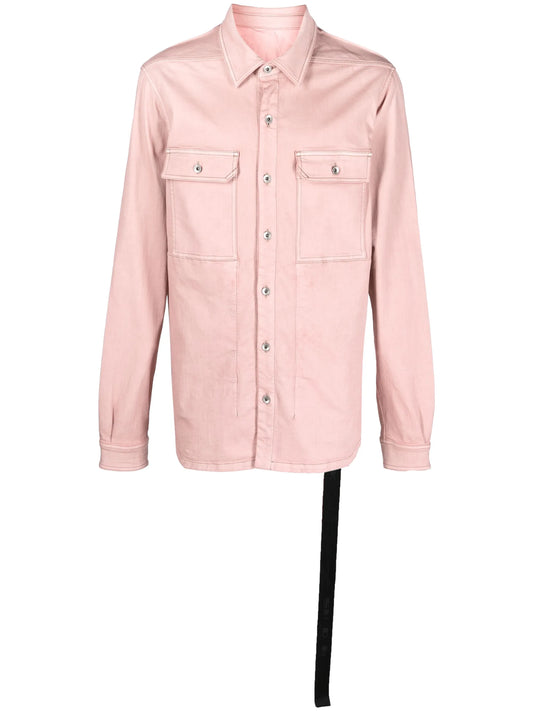 cotton-blend long-sleeved overshirt