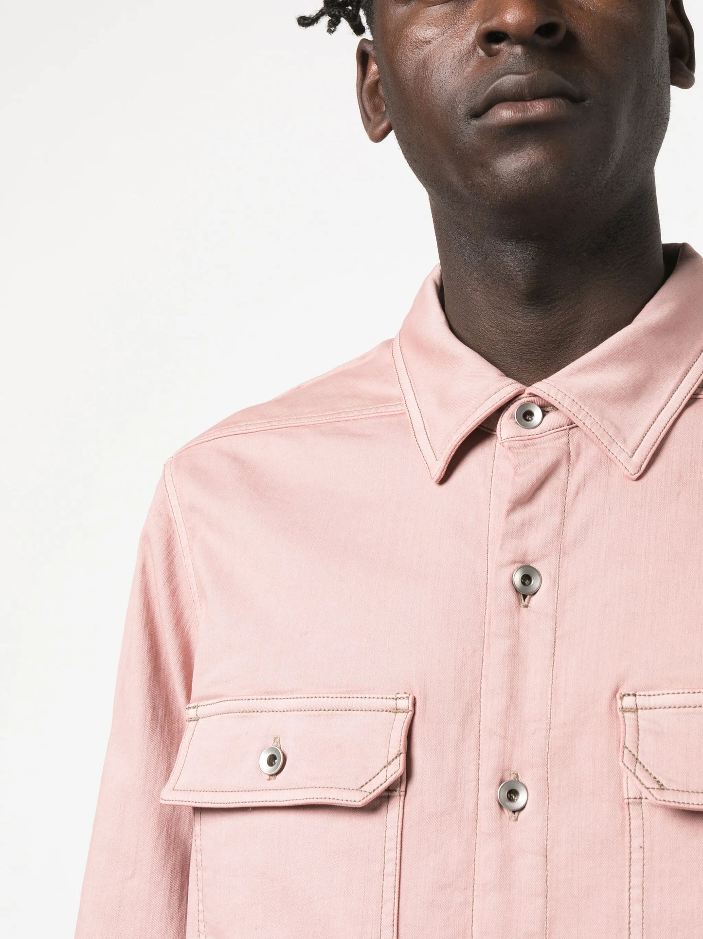 cotton-blend long-sleeved overshirt