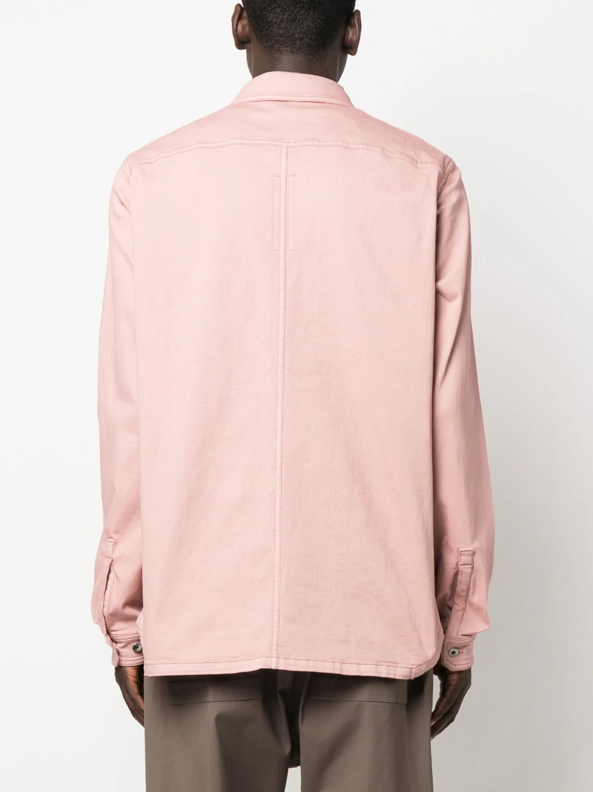 cotton-blend long-sleeved overshirt