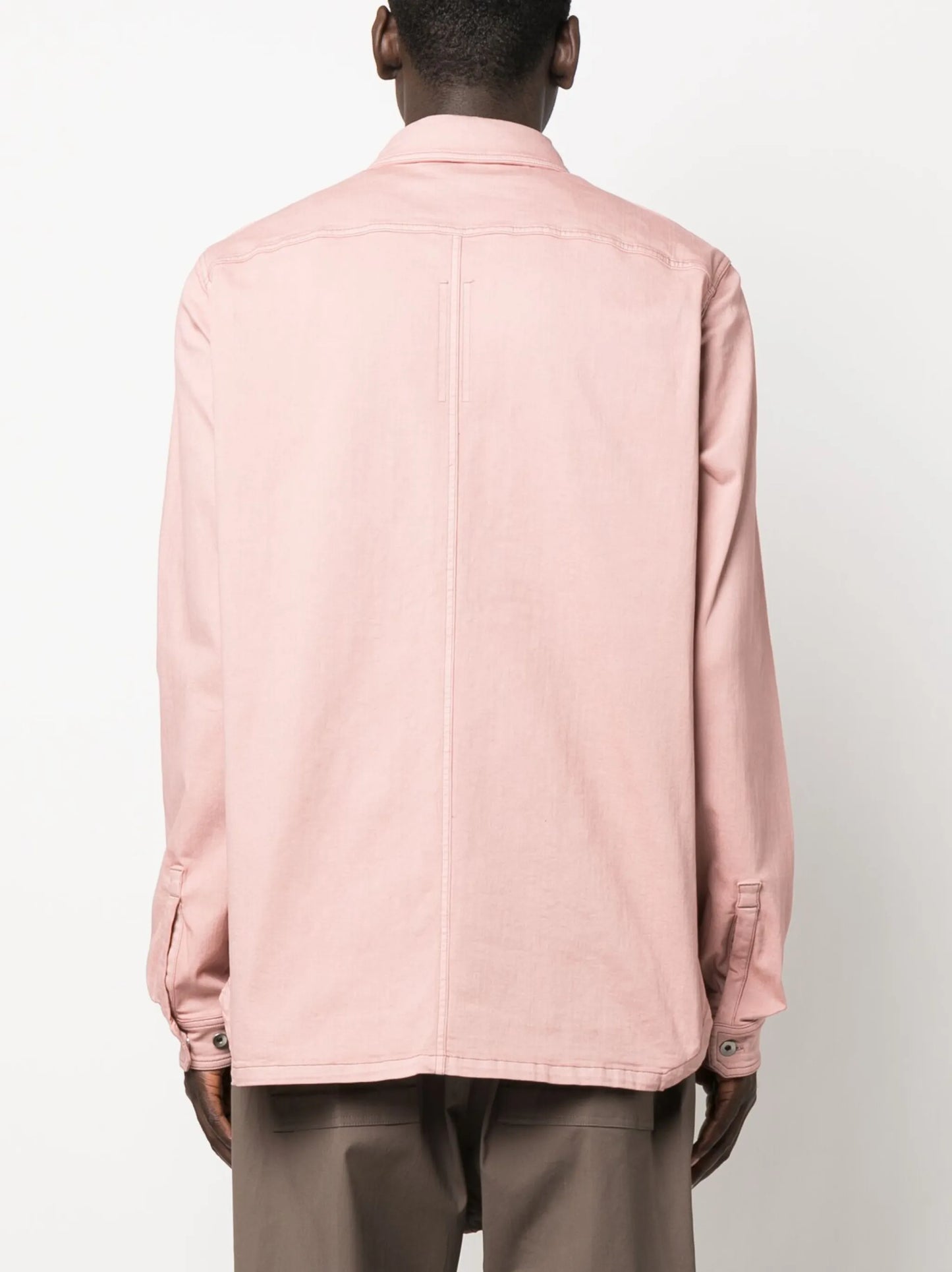 cotton-blend long-sleeved overshirt