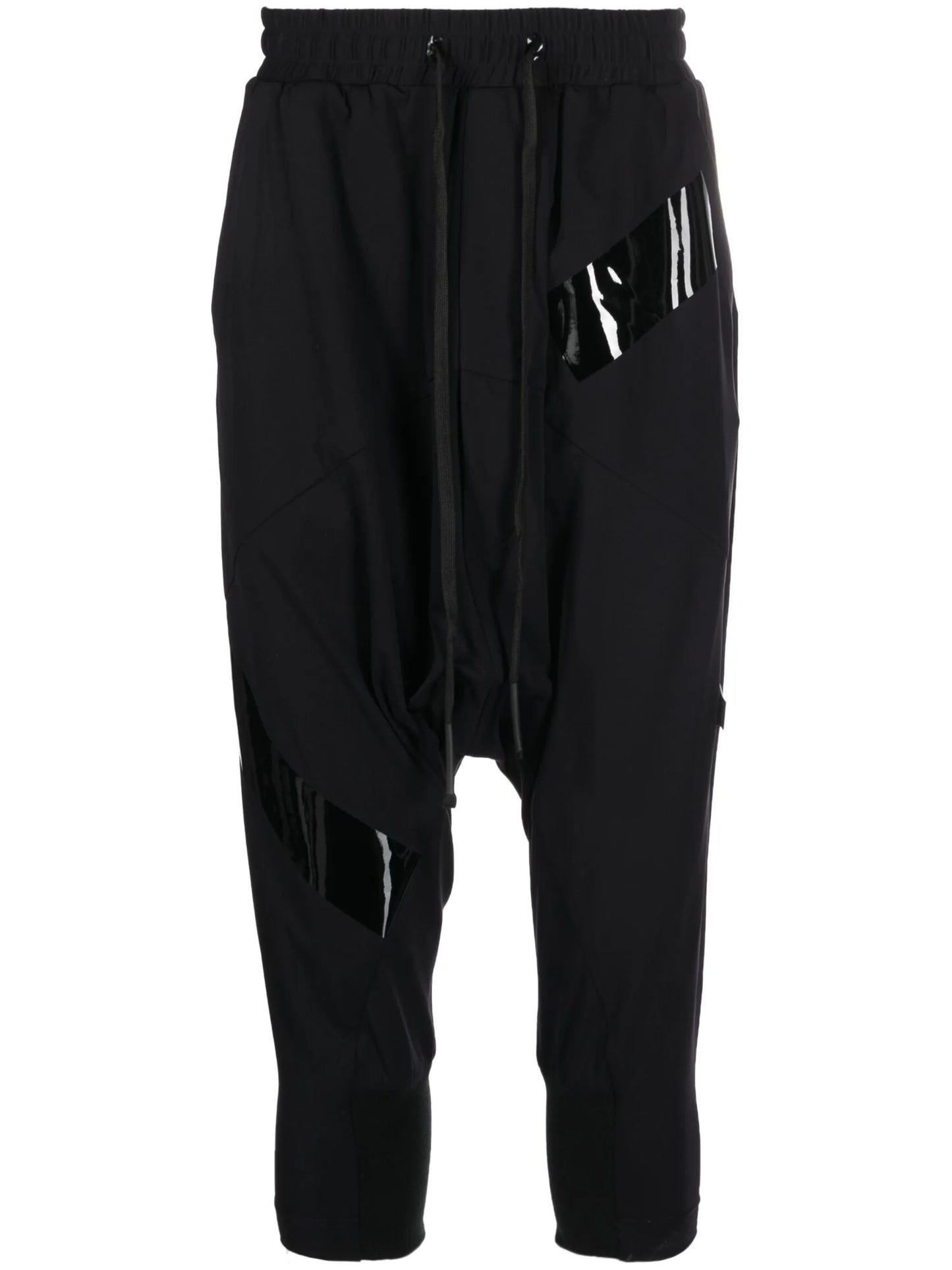 drop-crotch cropped track pants