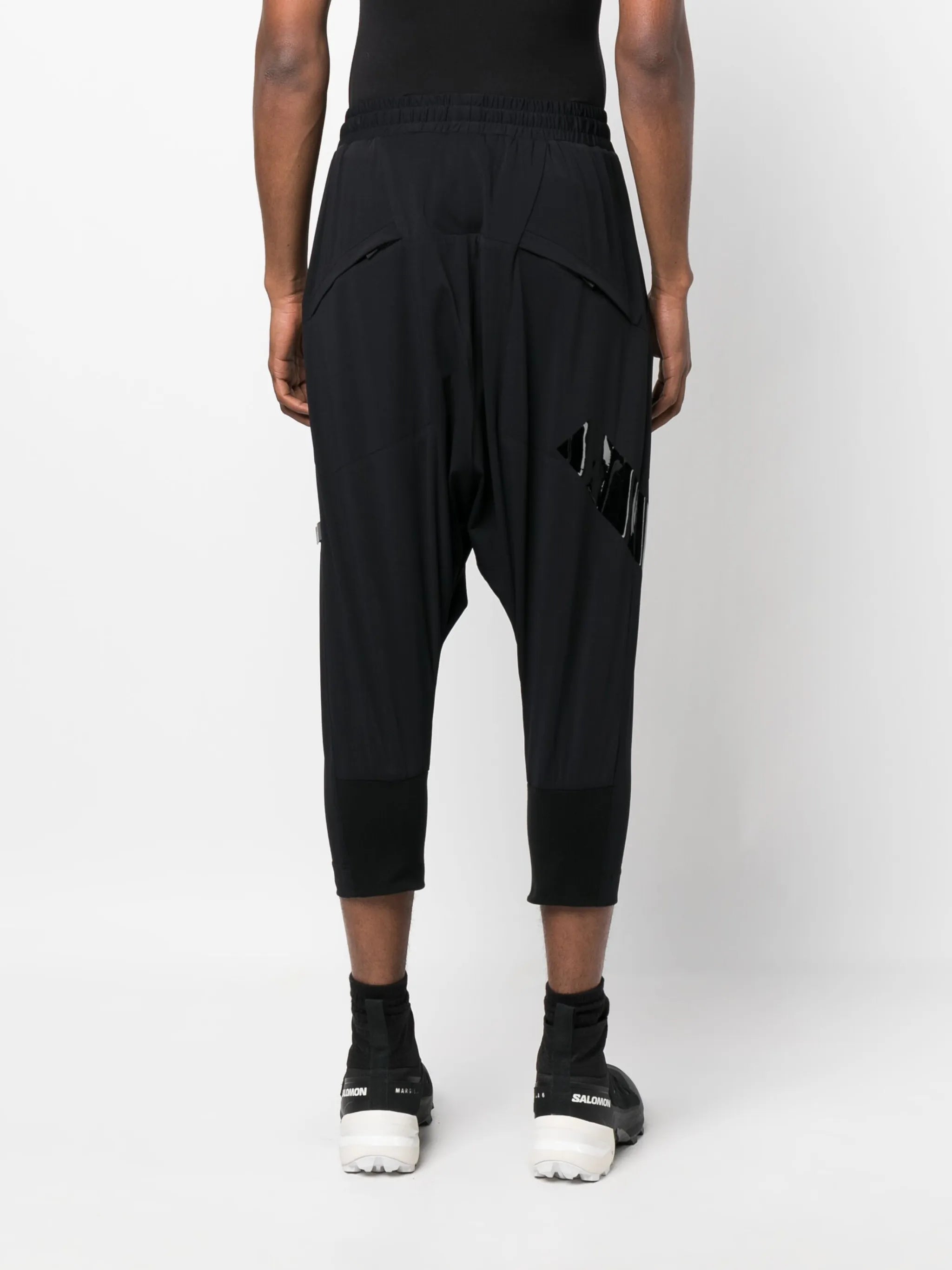 drop-crotch cropped track pants