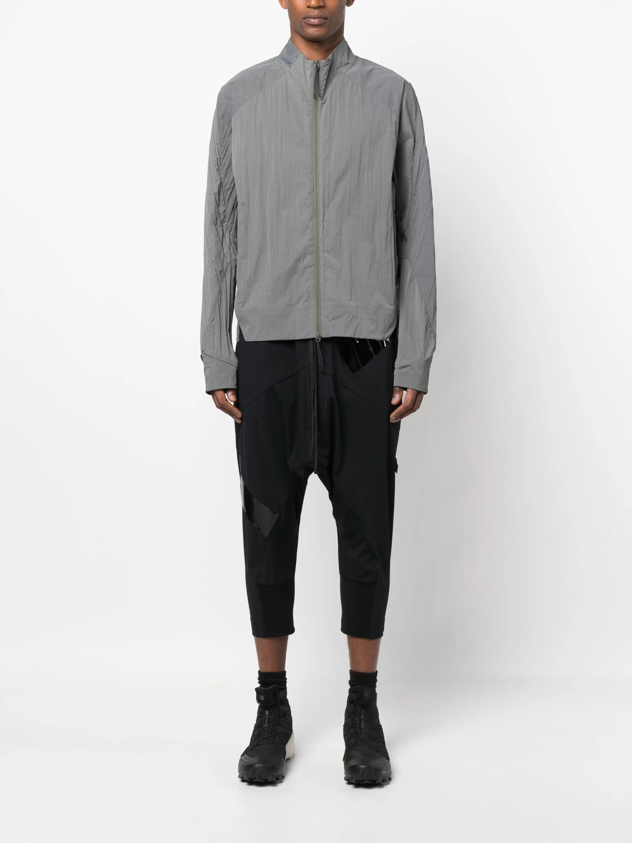 drop-crotch cropped track pants