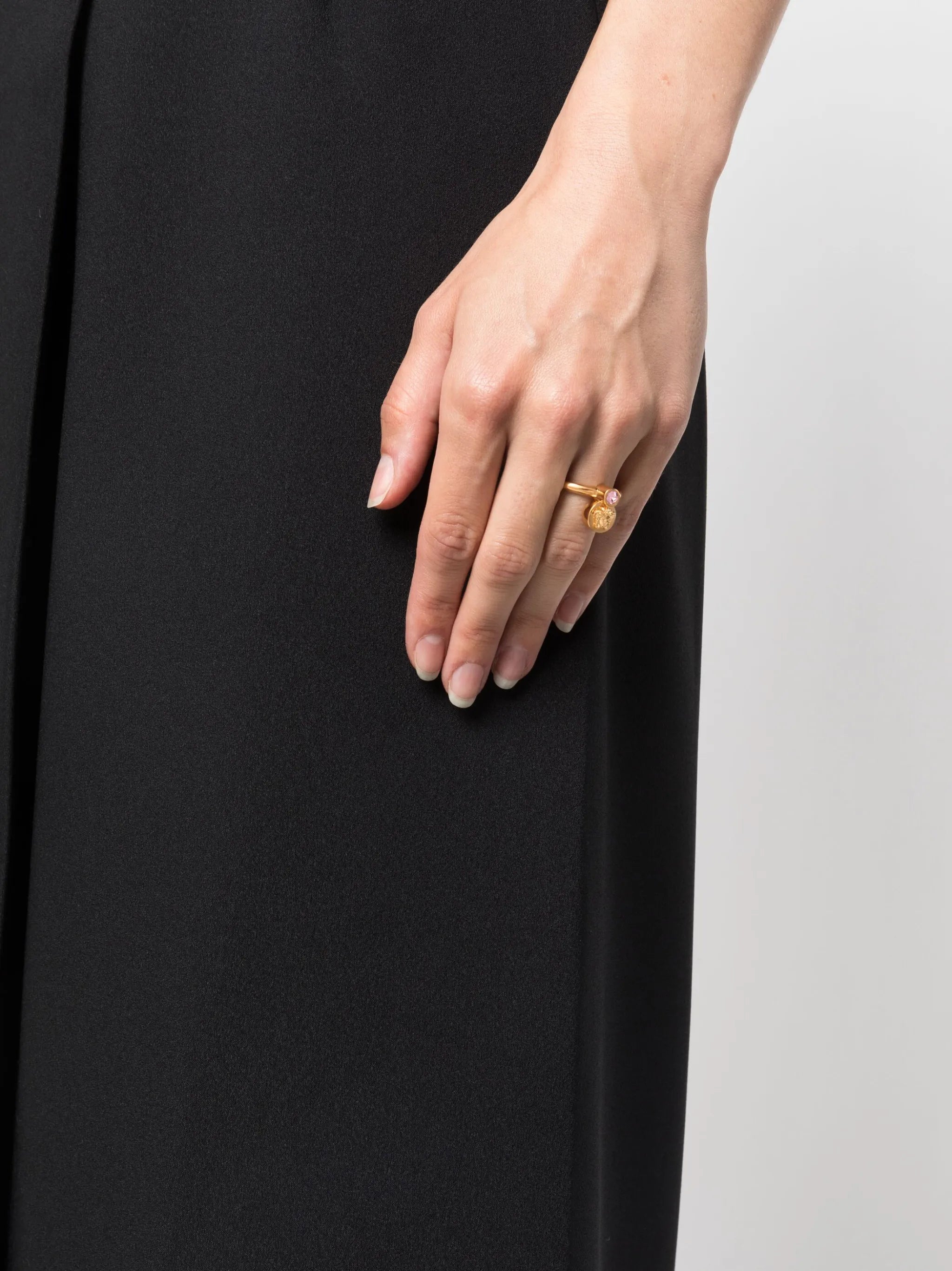 Medusa rhinestone-embellished ring