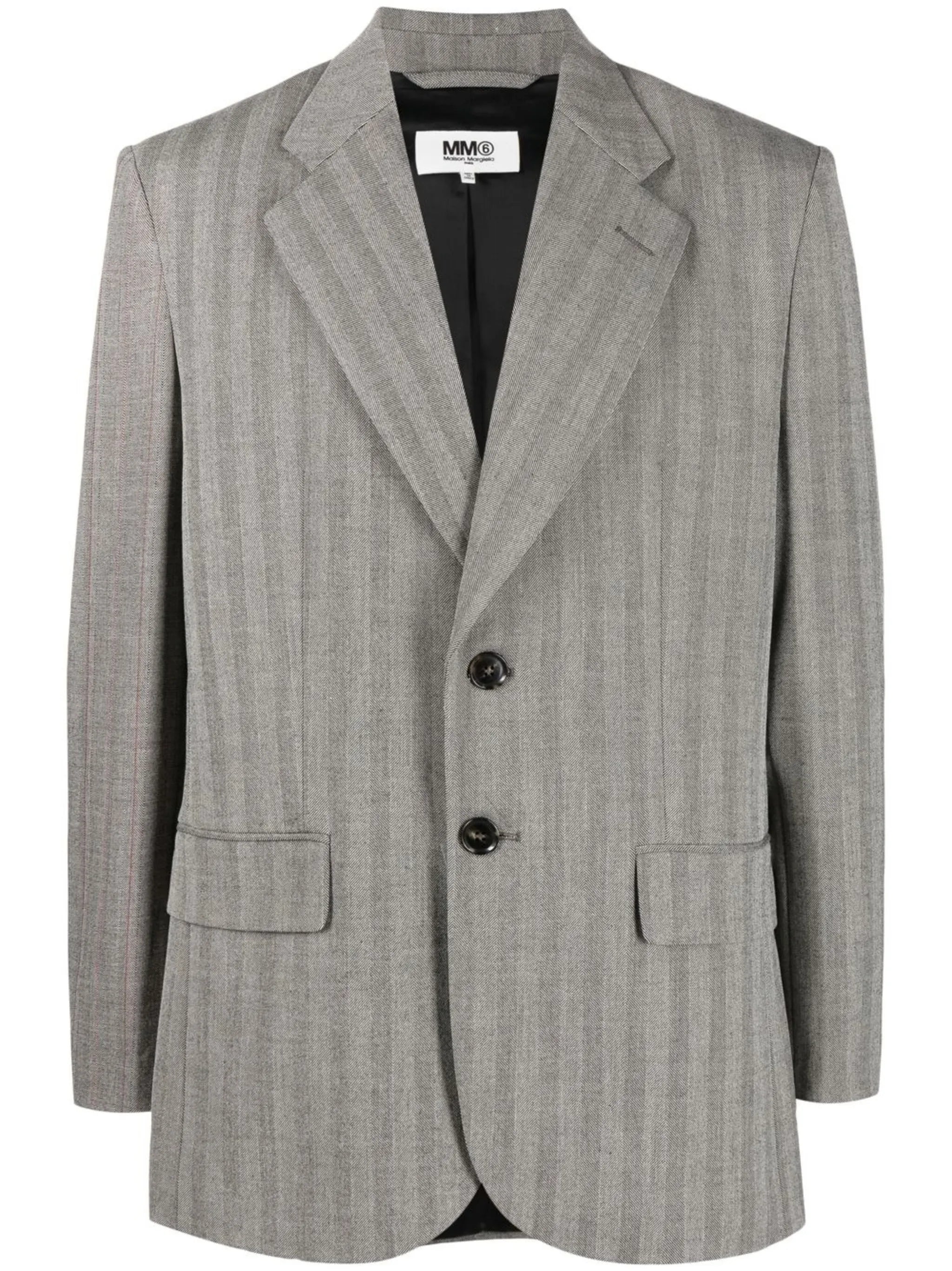 striped notched-lapel blazer