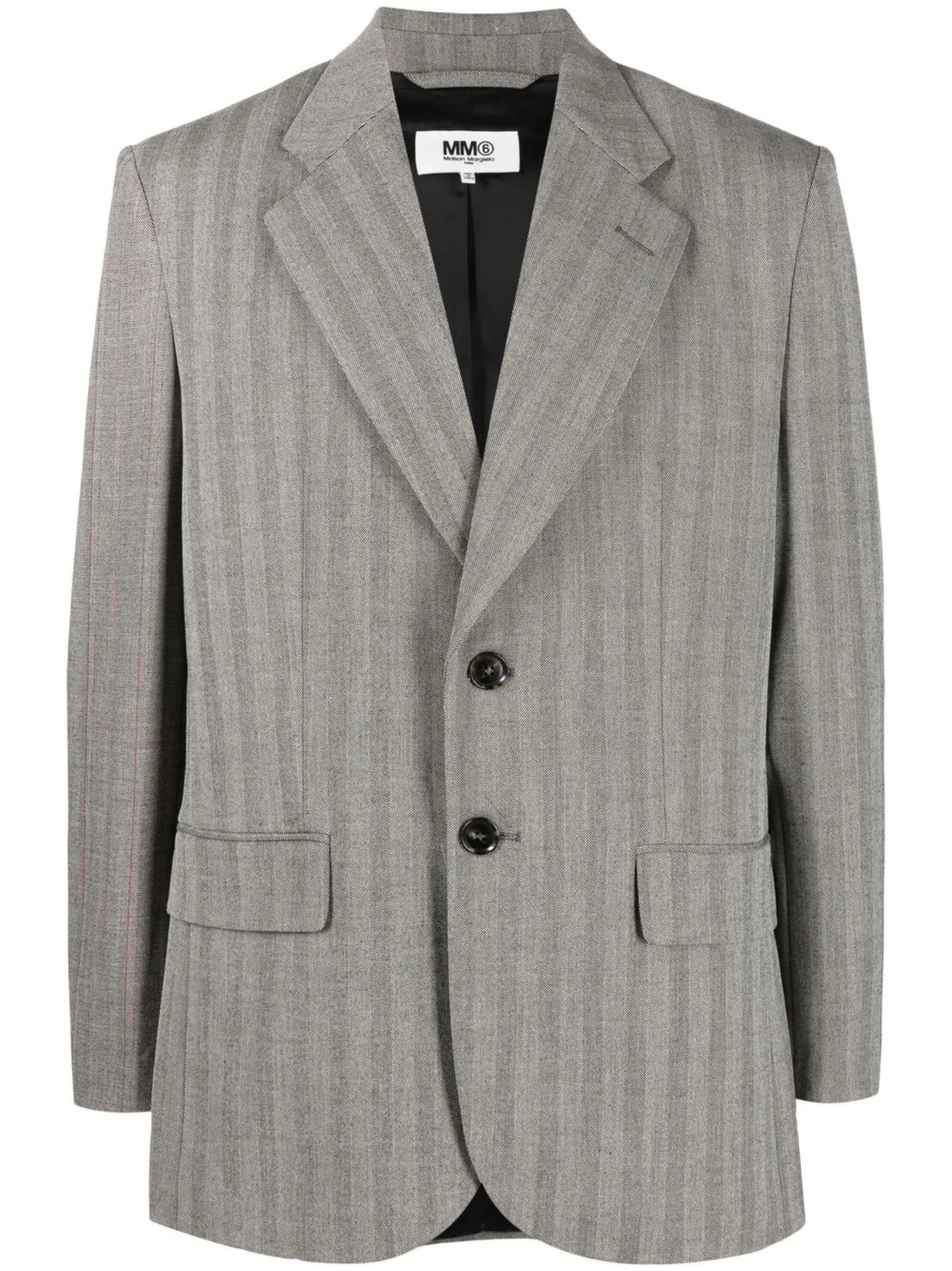 striped notched-lapel blazer