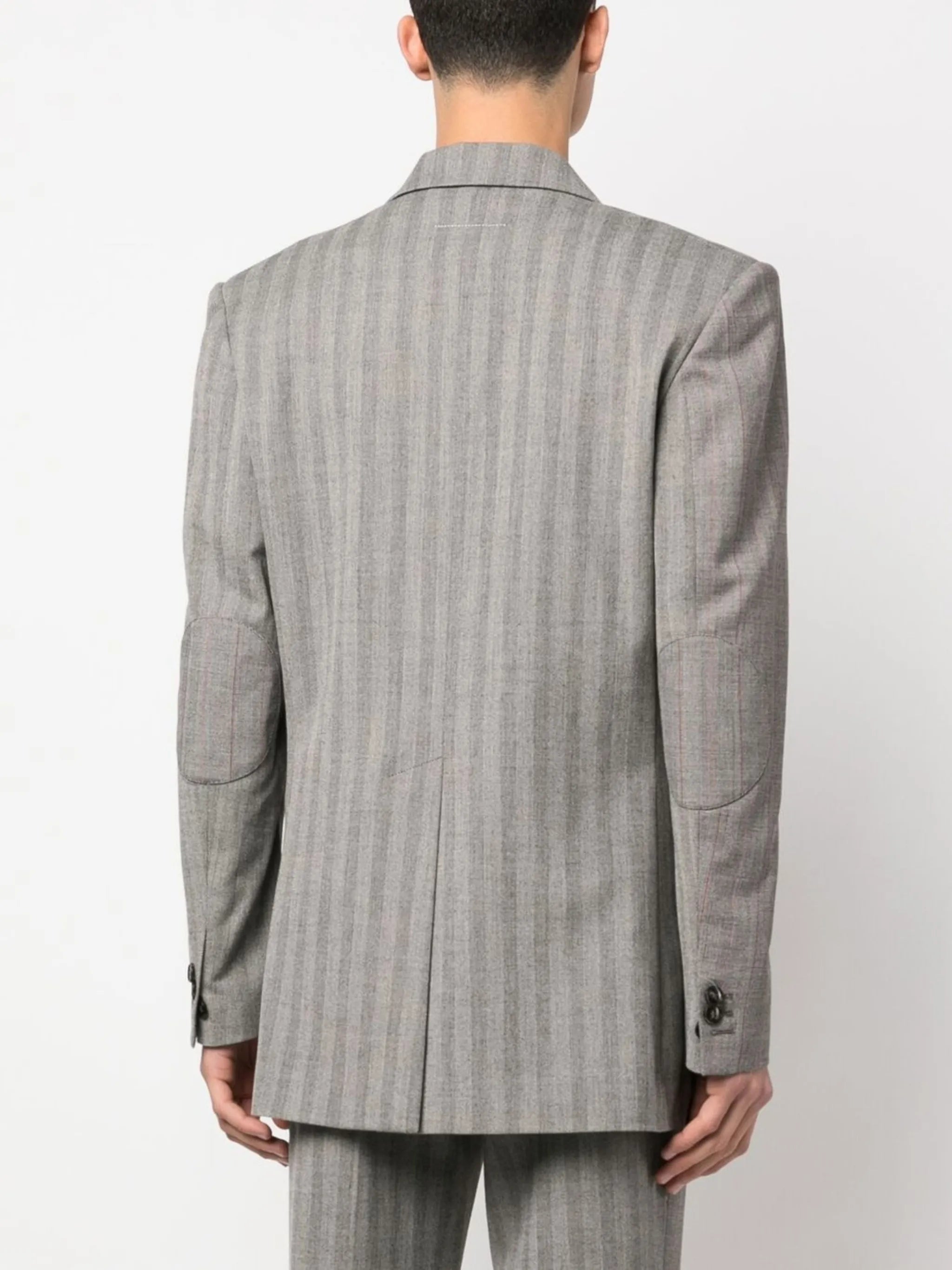 striped notched-lapel blazer