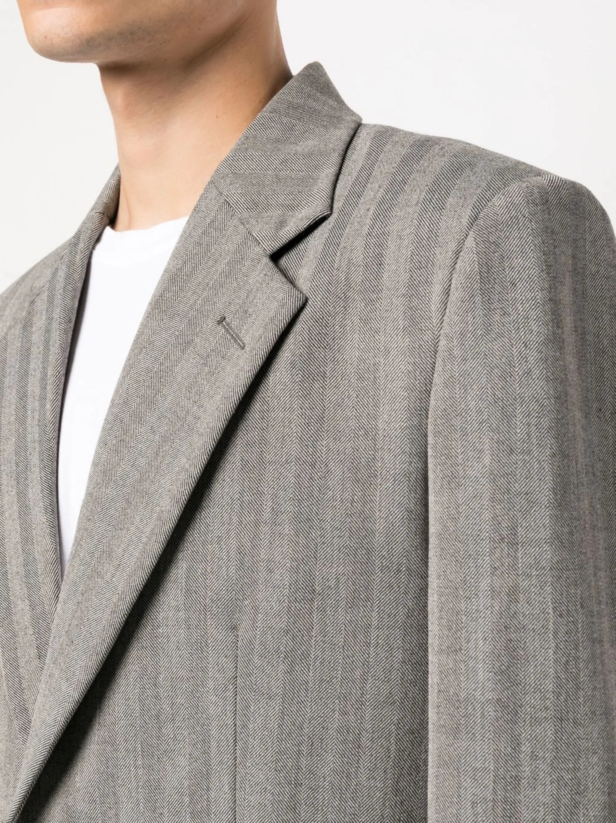 striped notched-lapel blazer