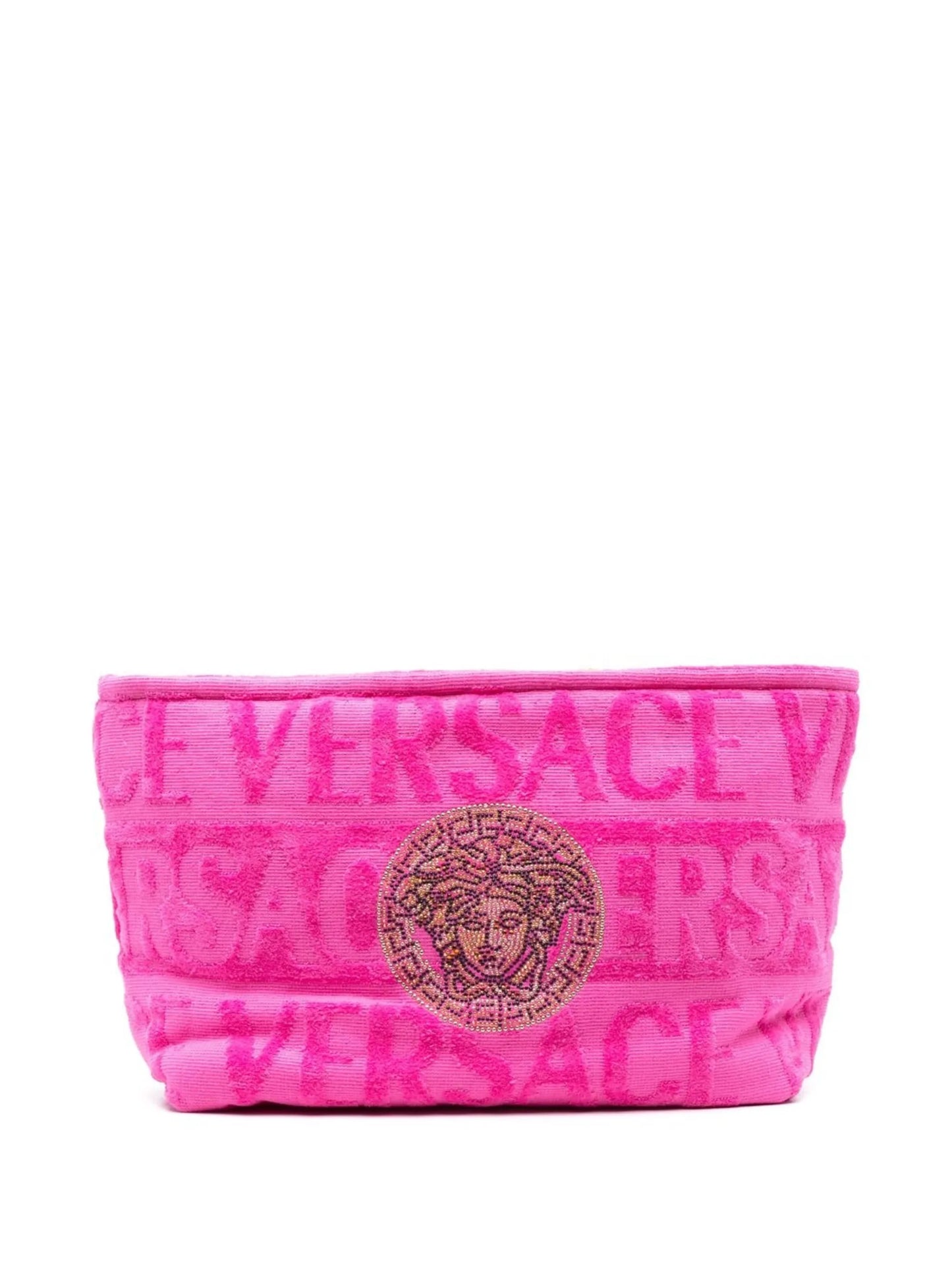 flocked-logo wash bag