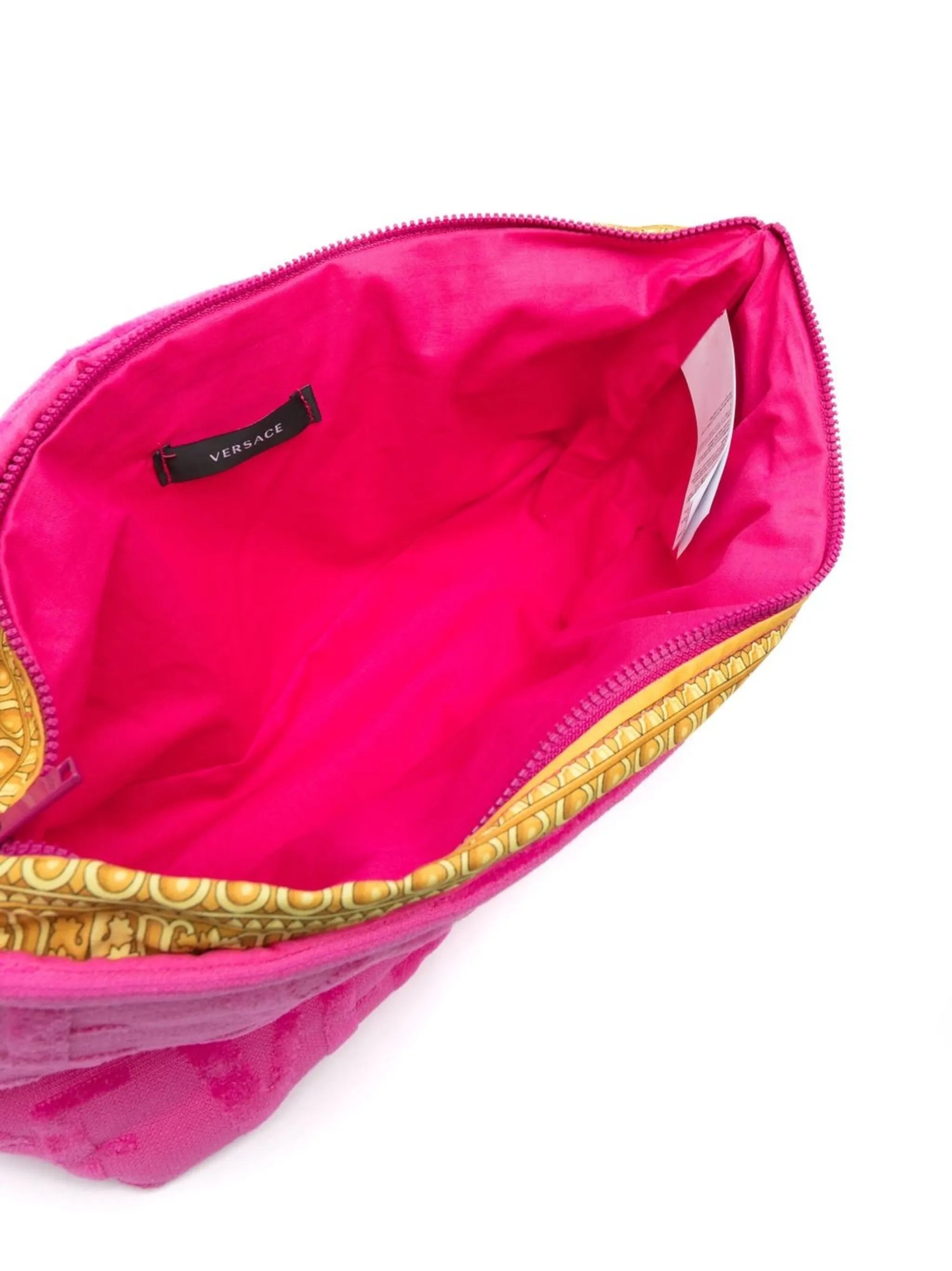 flocked-logo wash bag