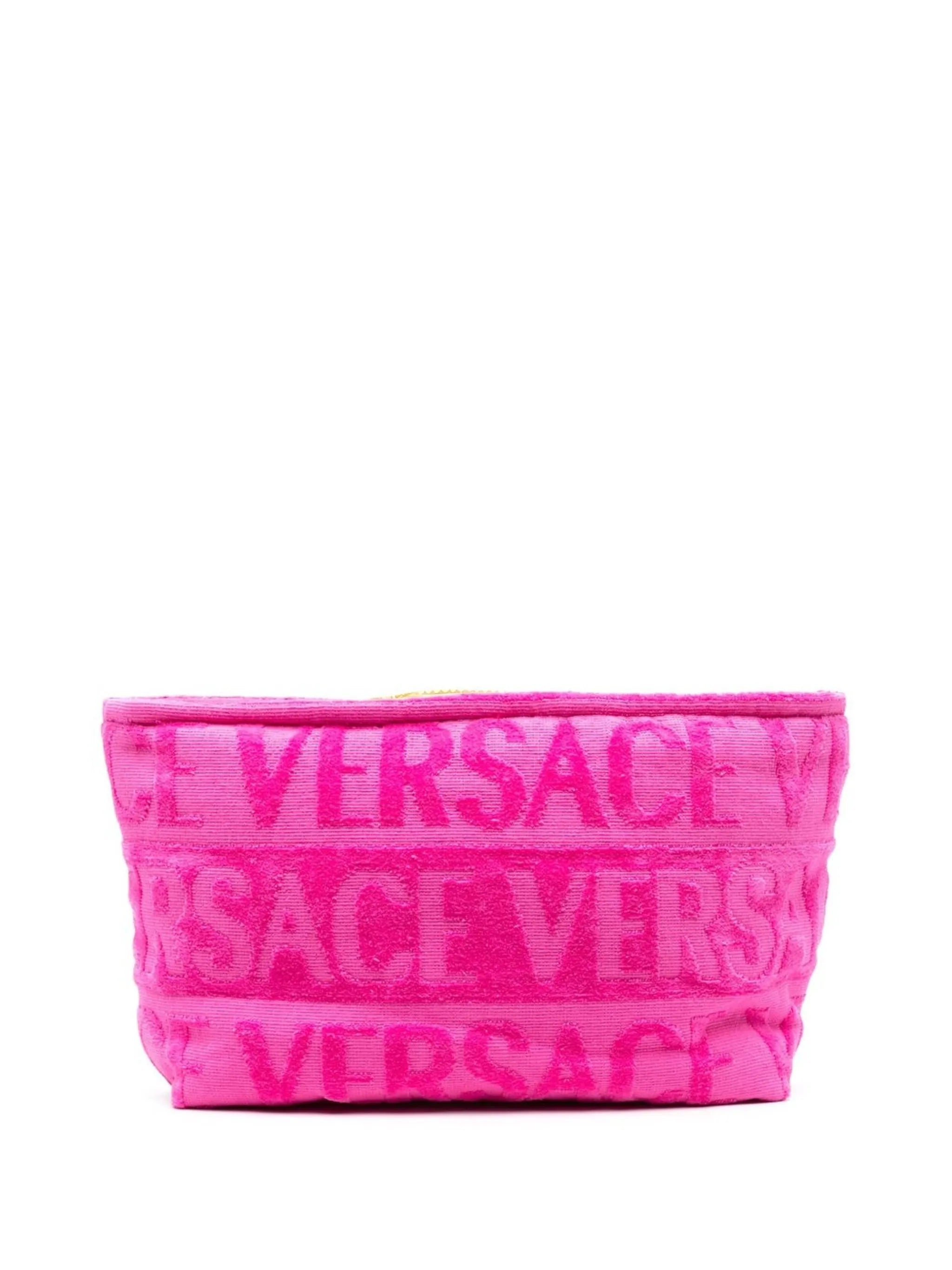 flocked-logo wash bag