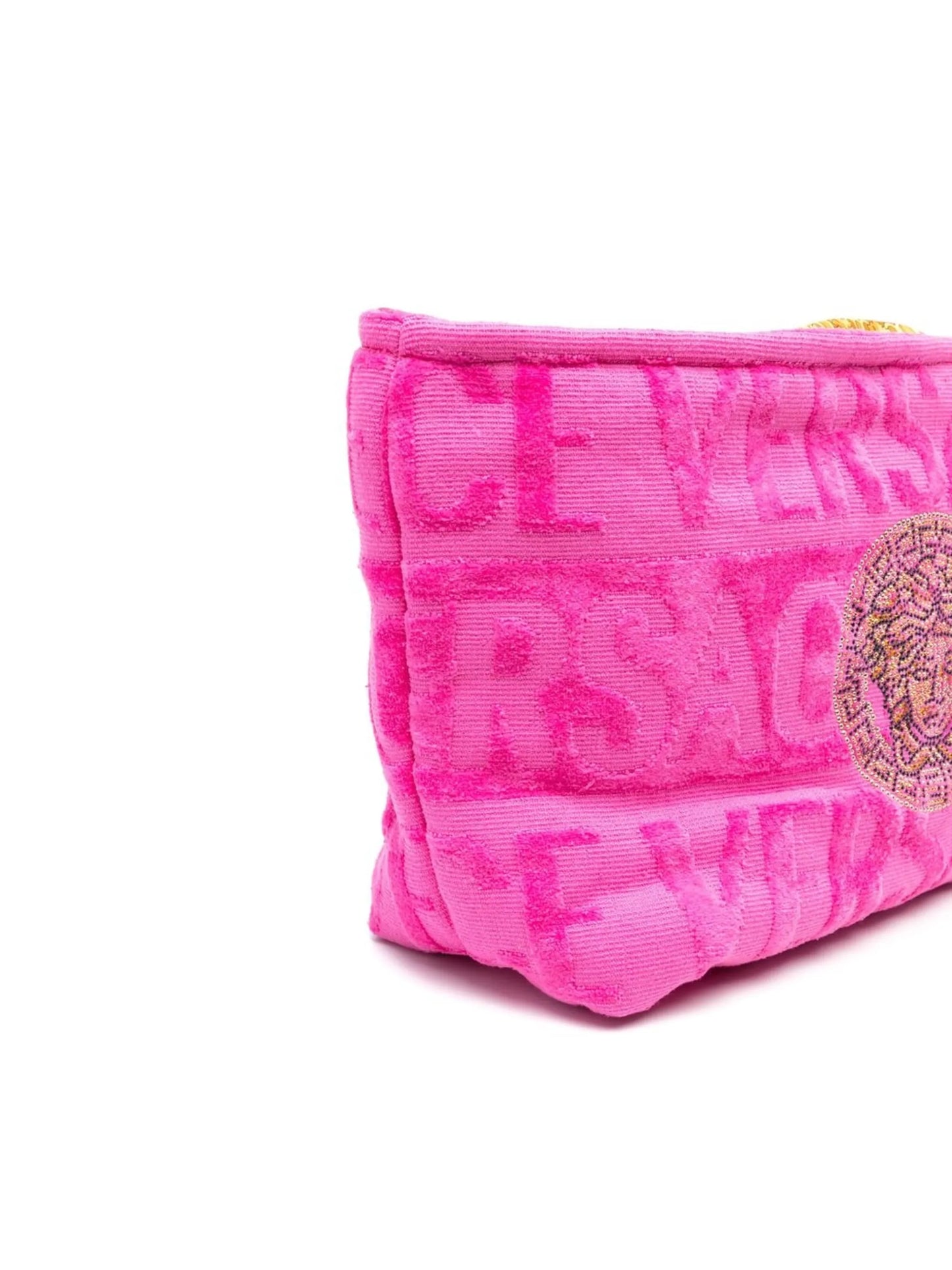 flocked-logo wash bag
