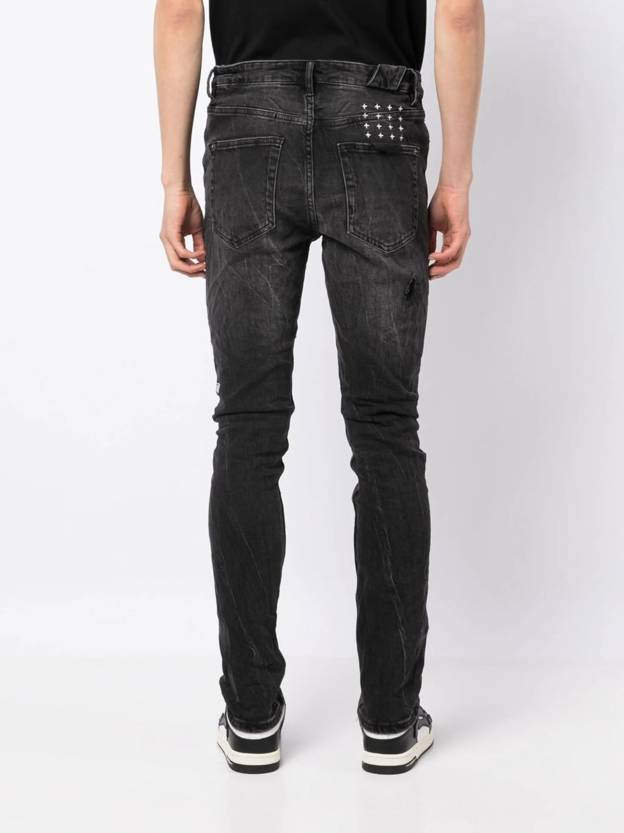 graphic-print skinny jeans