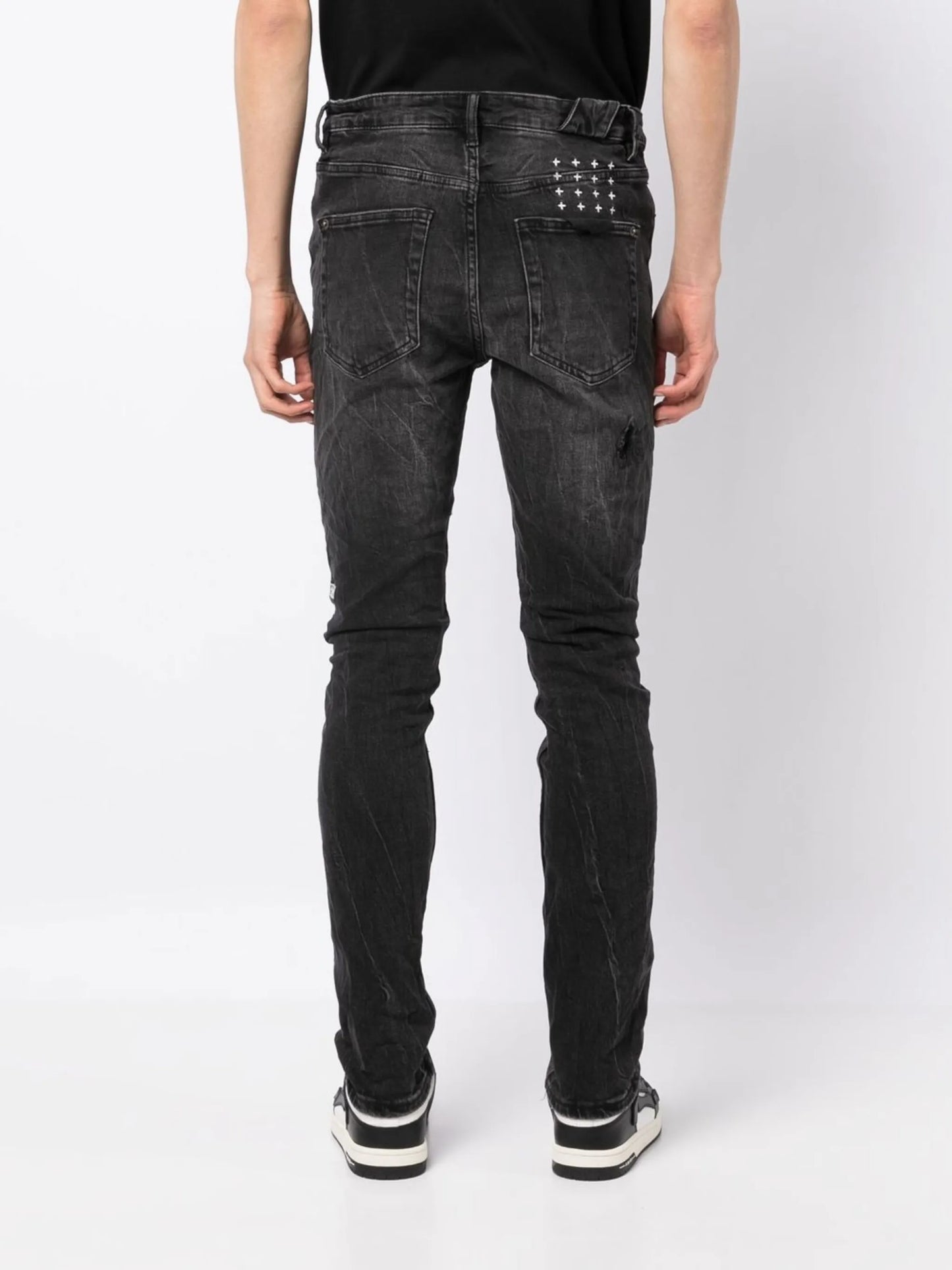 graphic-print skinny jeans