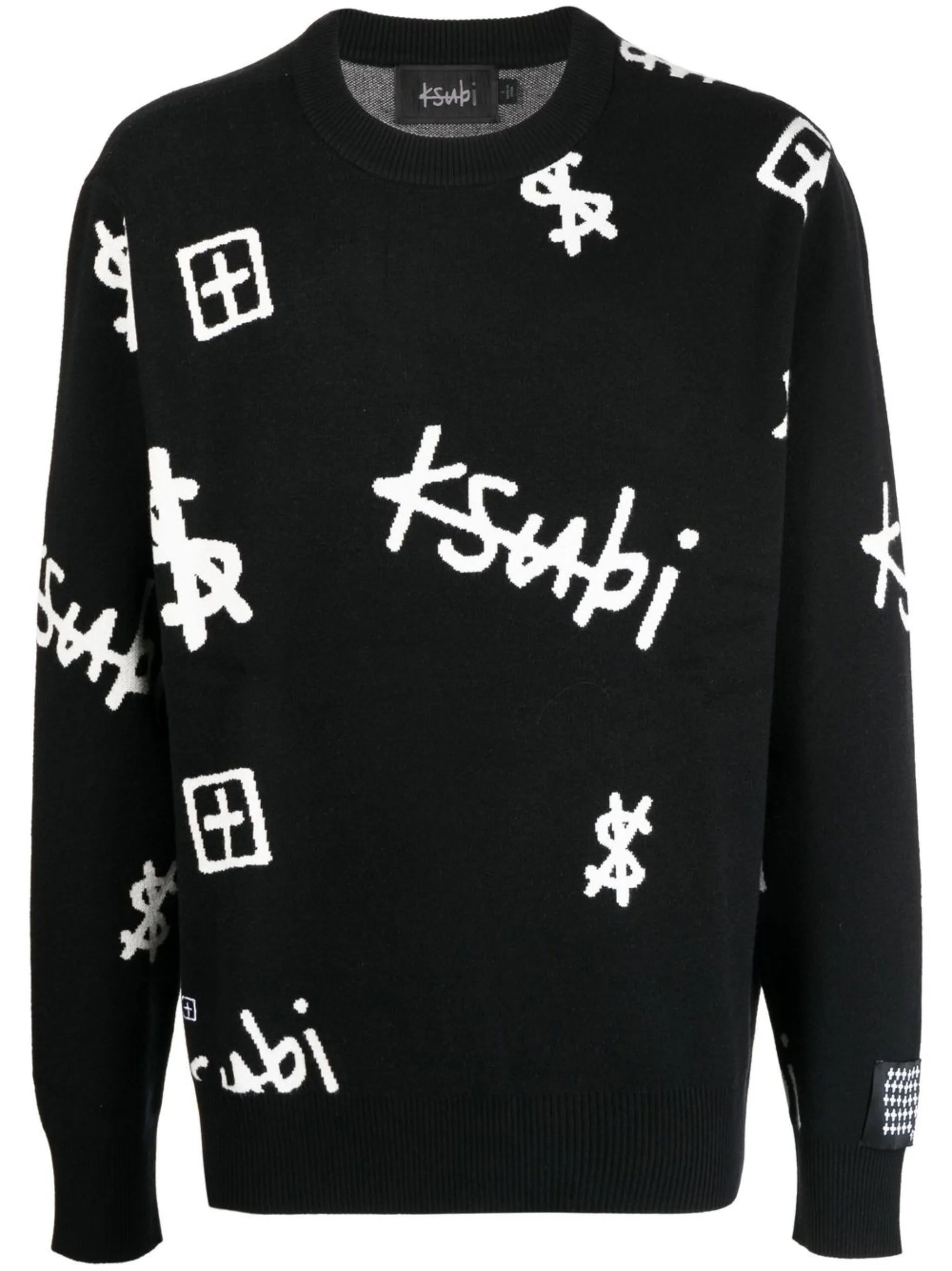 logo-print crew neck jumper