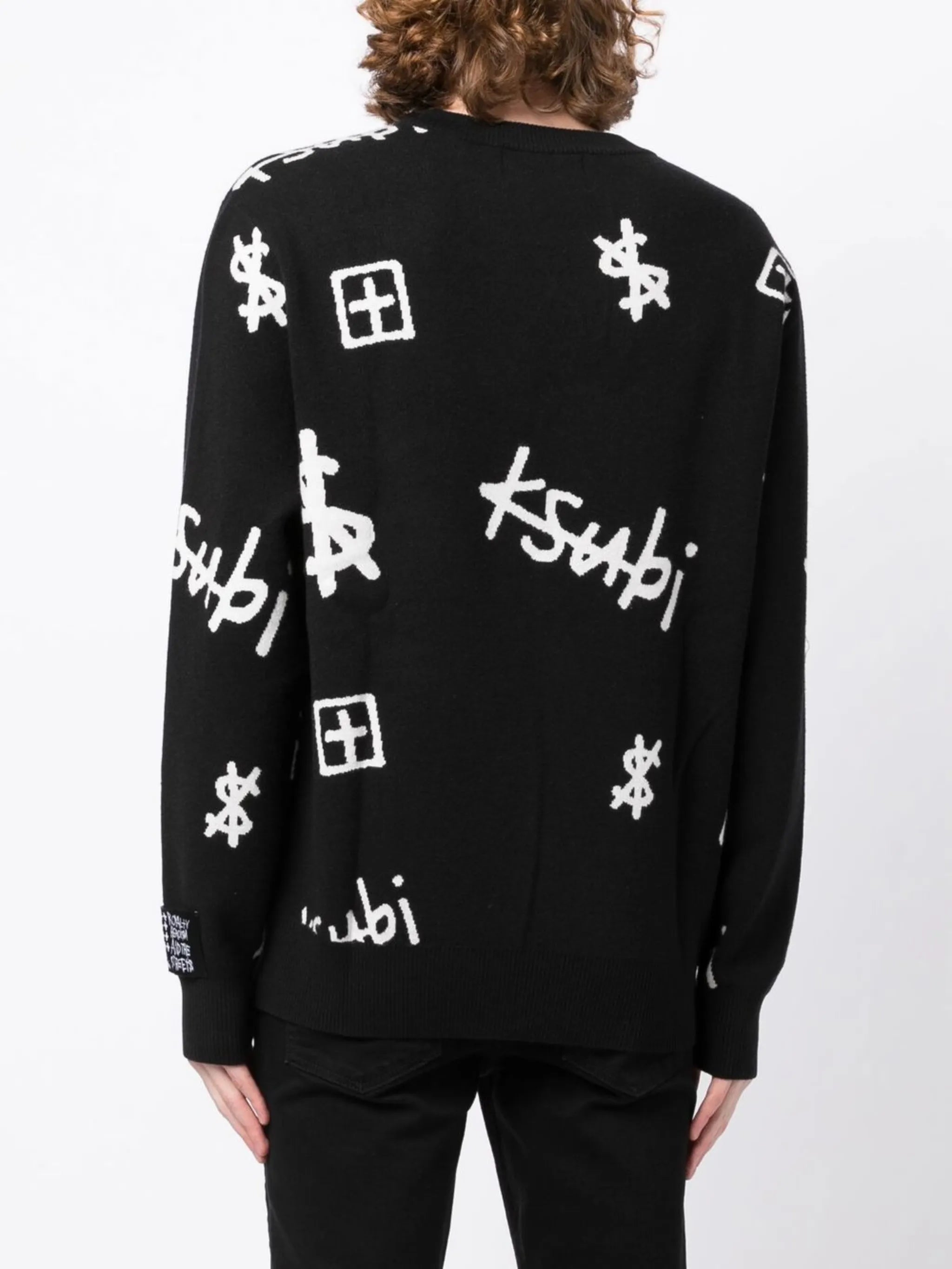 logo-print crew neck jumper